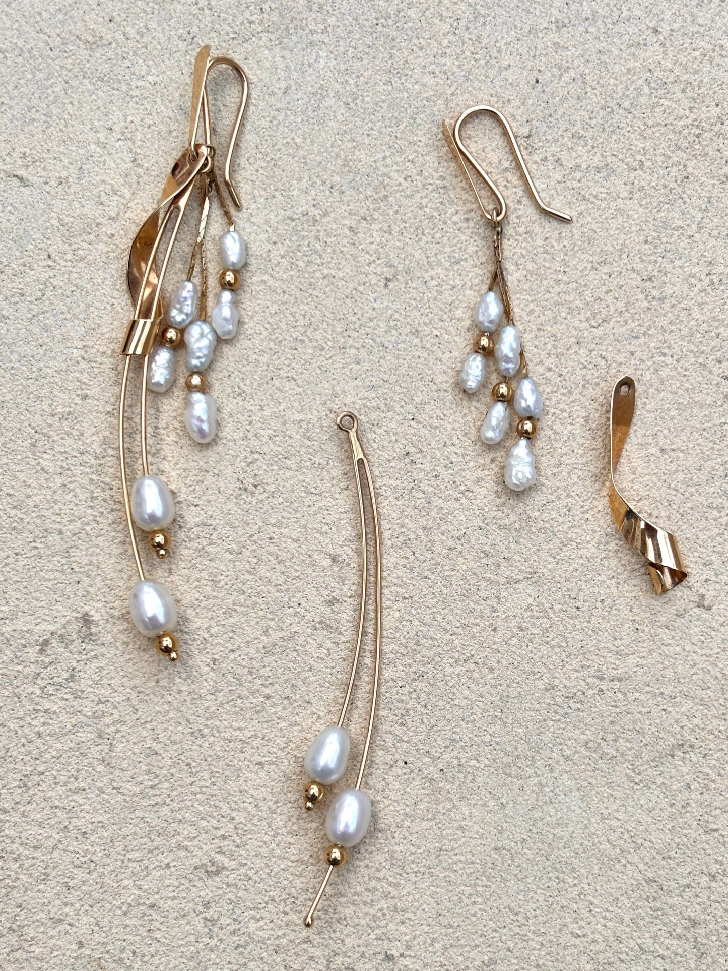 14K Gold Pearl Convertible Earrings Michiko Consignment