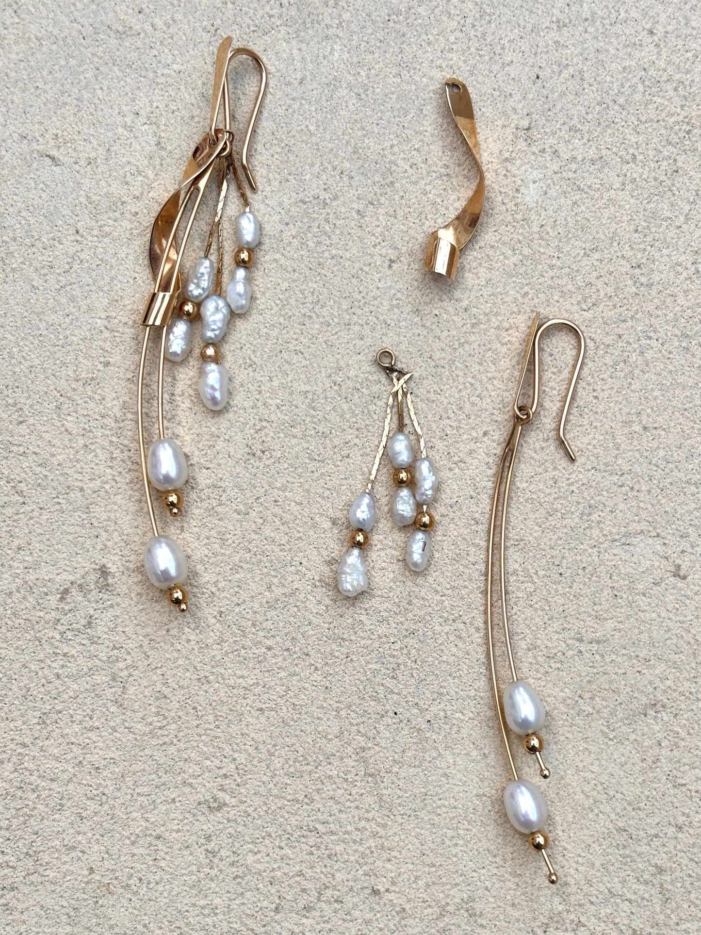 14K Gold Pearl Convertible Earrings Michiko Consignment