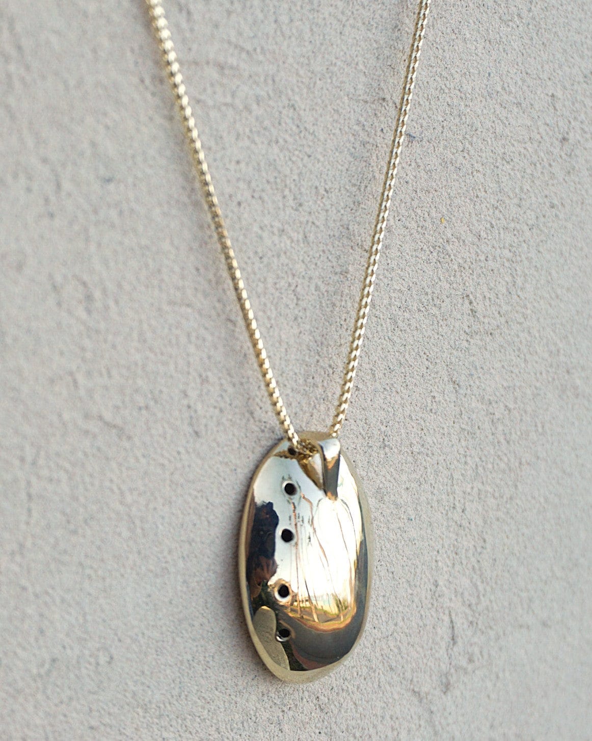 14K Yellow Gold Abalone Shell with Rare Green Abalone Pearl Pendant Michiko Inventory