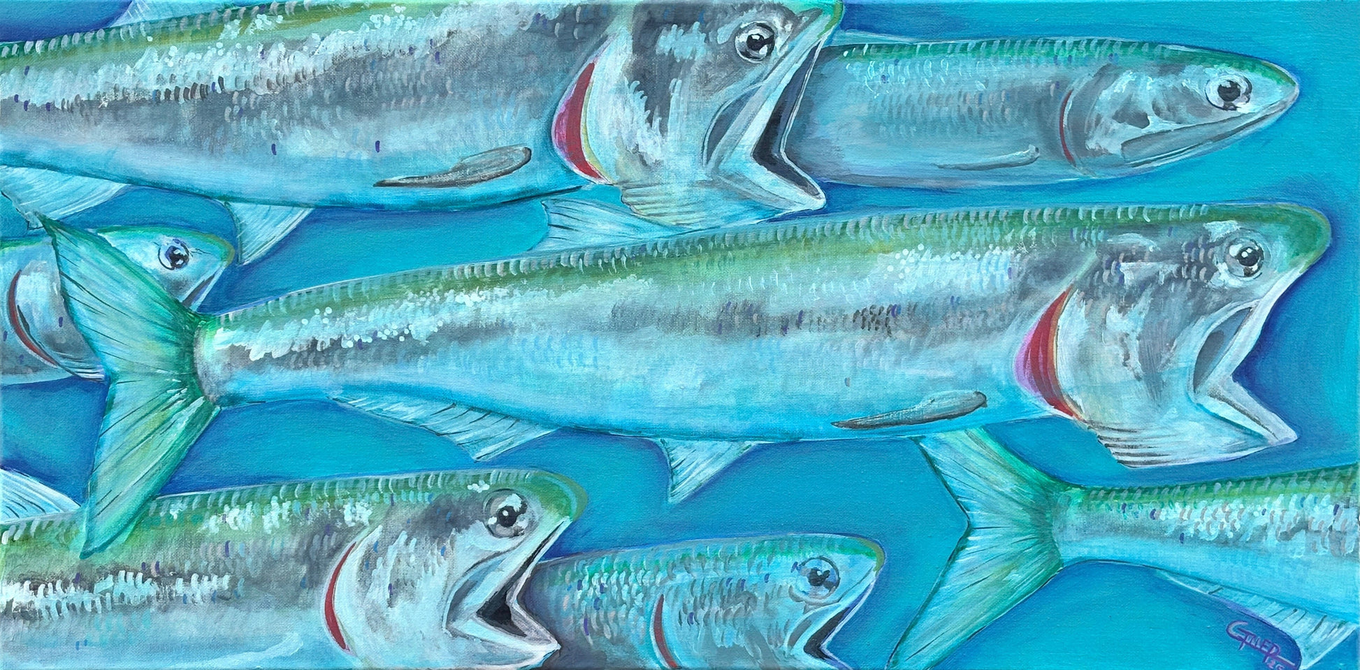 "2 Eyes and a Wiggle" Original Acrylic Painting M Gower Consignment