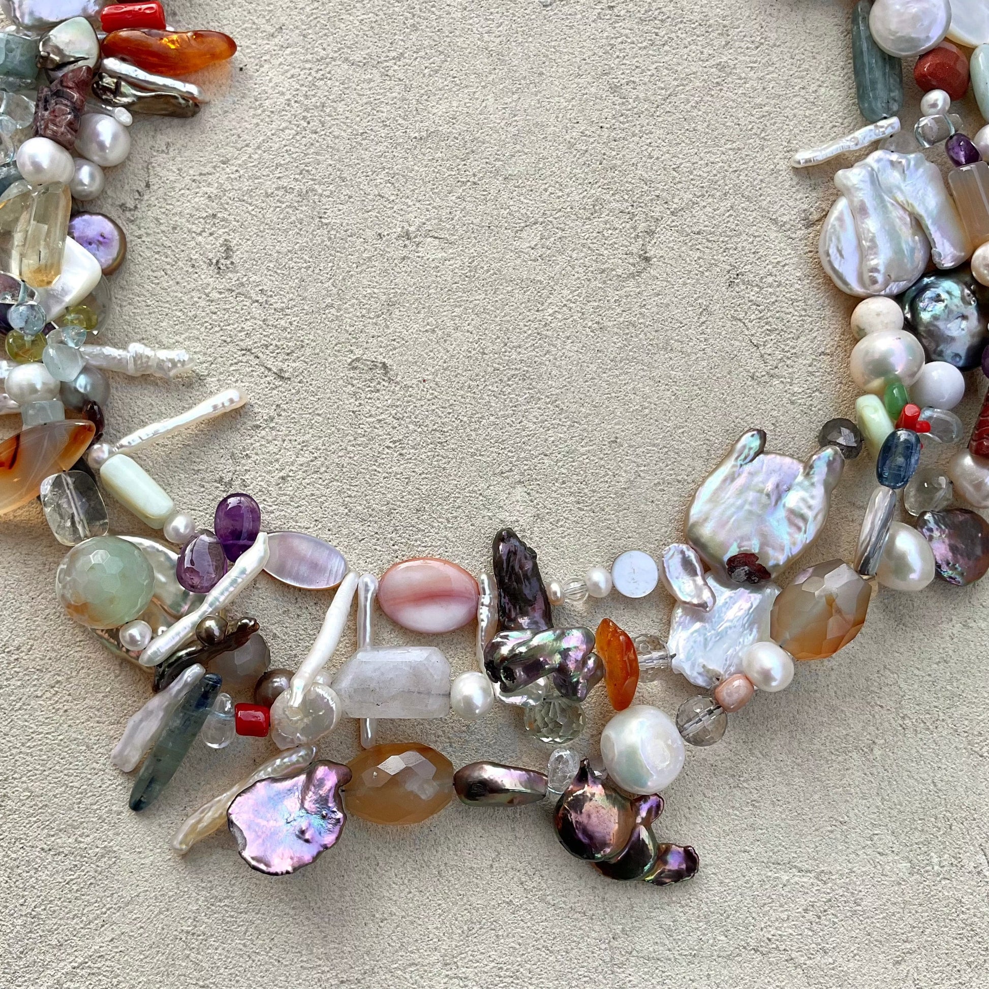 3-Strand Multi-Precious Stone Necklace Elise Peters Inventory