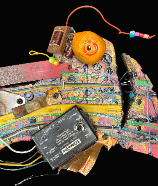"Lemon-Eye" Angler Fish - Upcycled/Eco-Folk Art