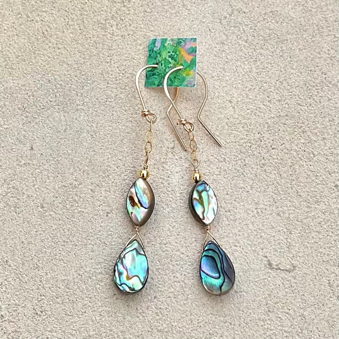 Abalone Shell Earrings Elise Peters Inventory 2.25" Abalone