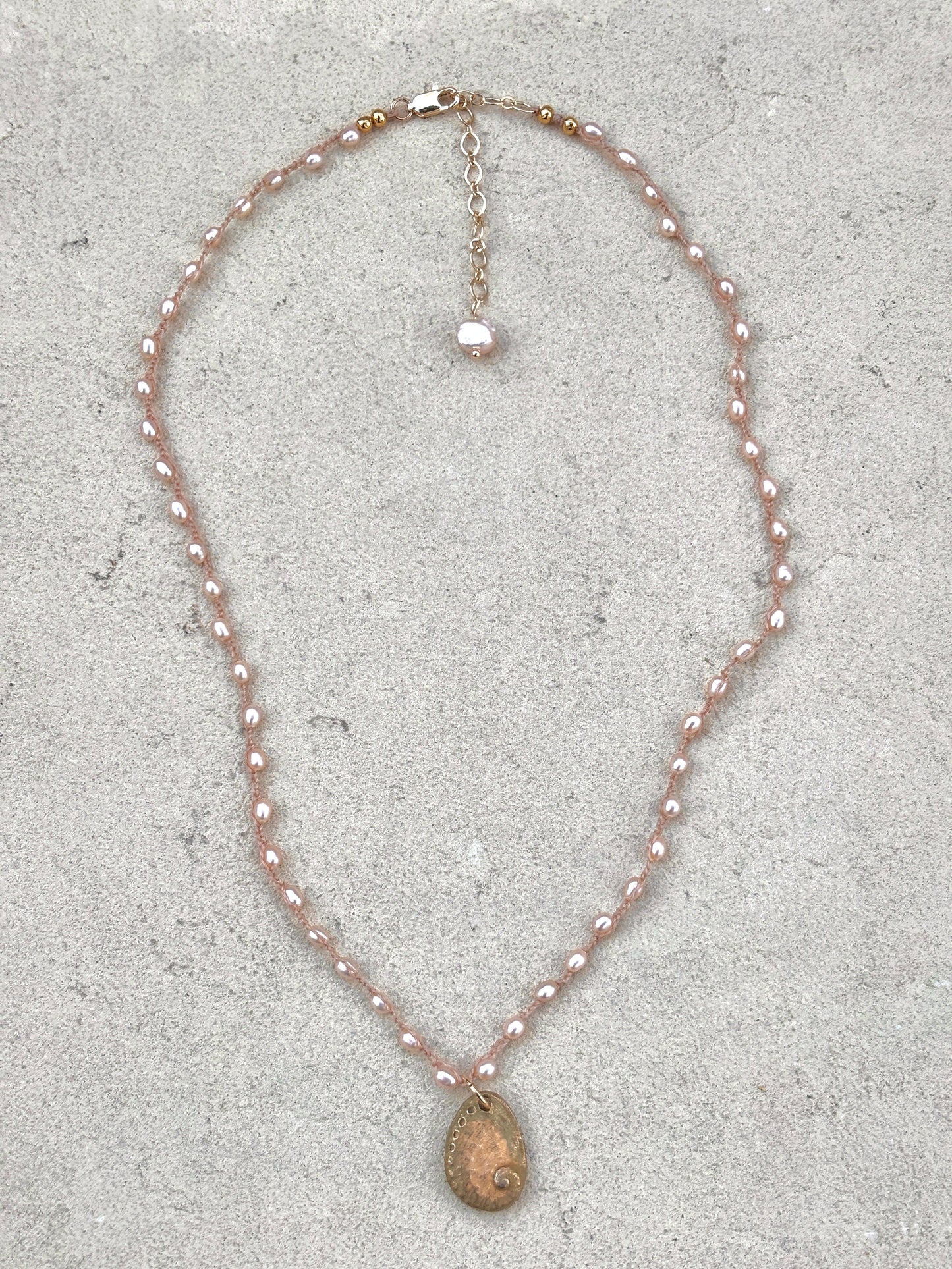 Abalone Shell Woven Necklace - Short Heidi Duran Inventory