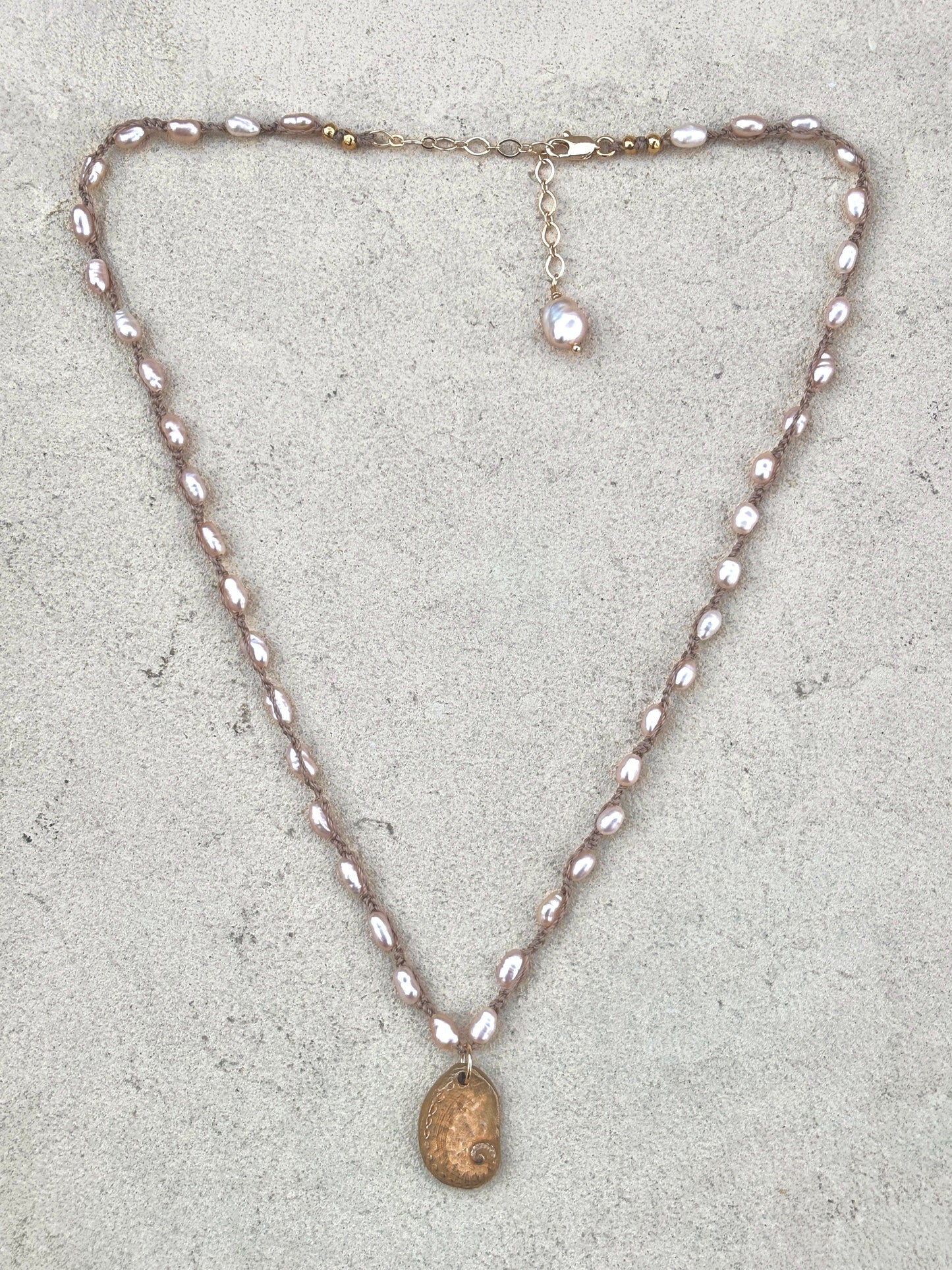 Abalone Shell Woven Necklace - Short Heidi Duran Inventory