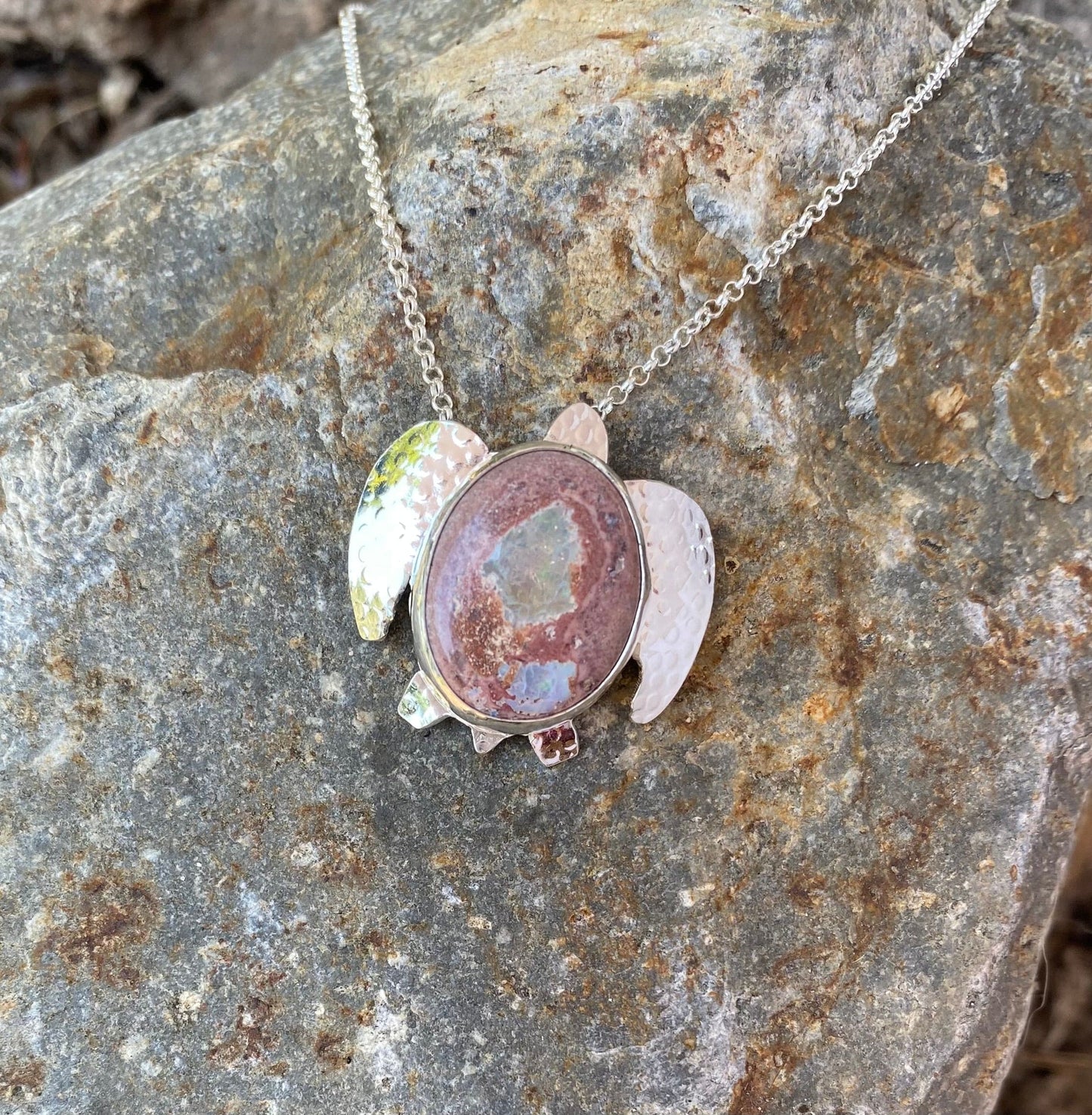 Ammonite/Mexican Opal Sea Turtle Necklaces Amy Jahn Consignment Medium Mexican Boulder Opal