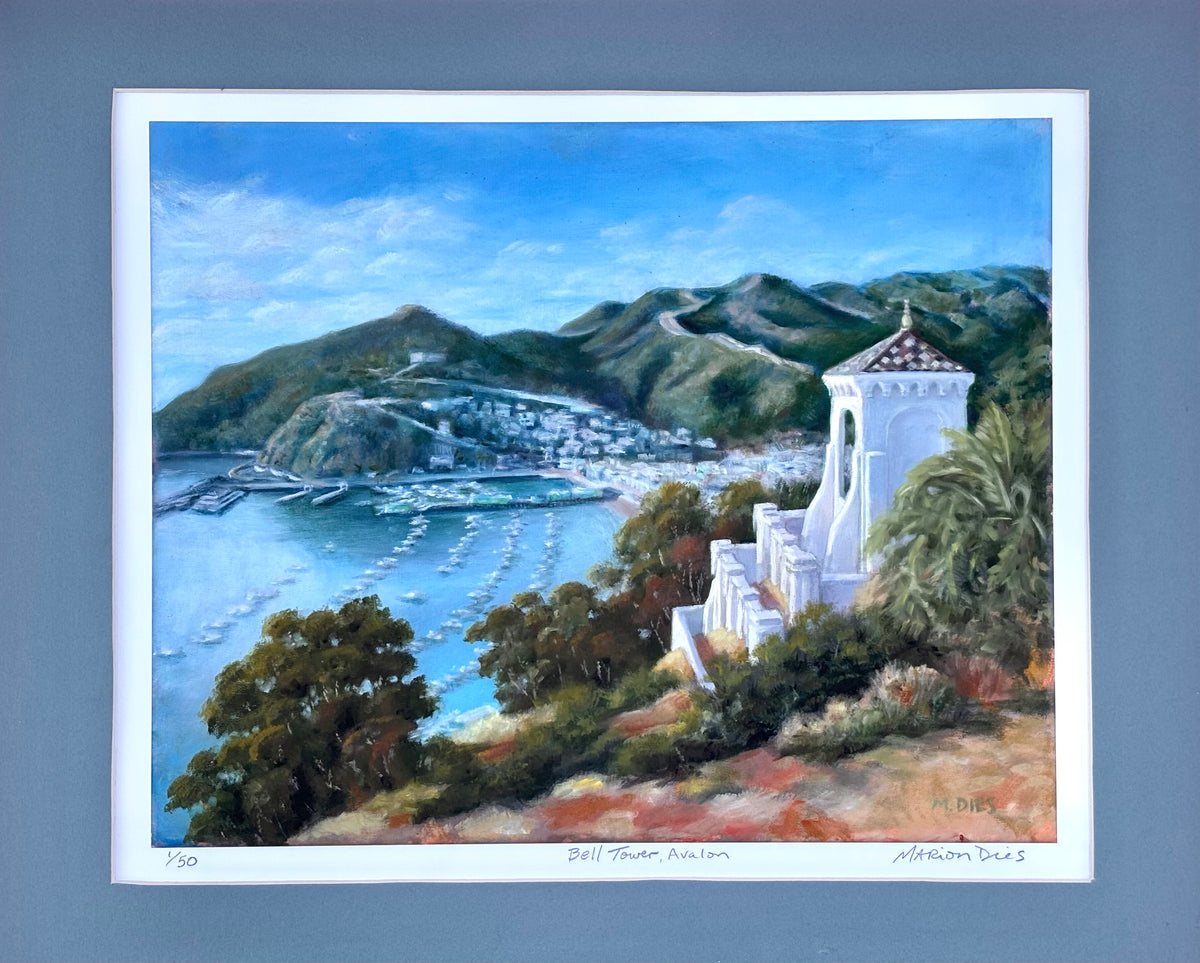 "Bell Tower/Catalina" Giclee Print of Original Oil Painting - Limited Edition of 50 Marion Dies Consignment