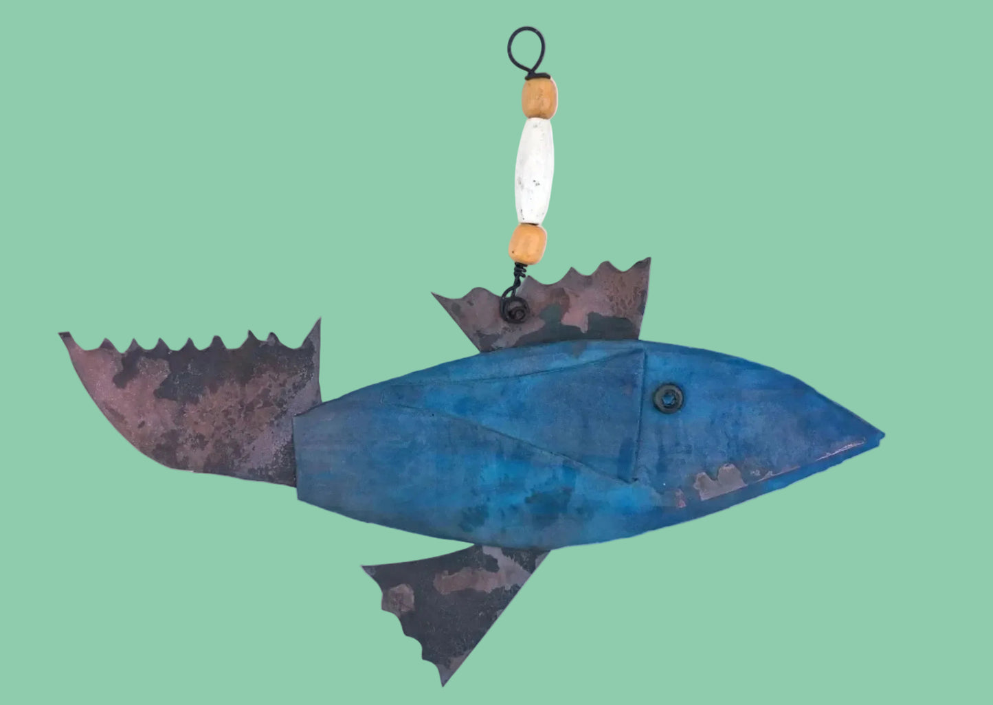 Blue Fused Glass Fish Wired Glass Inventory