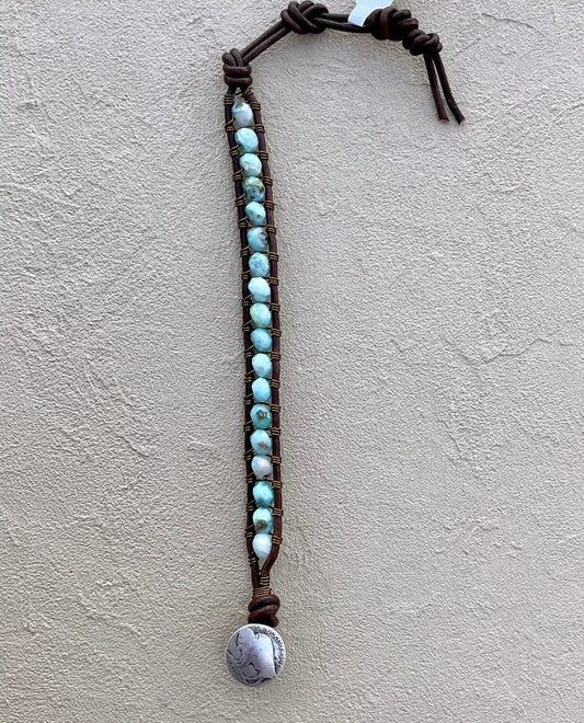 "Blue Seas" Bracelet Collection Heidi Duran Inventory Large Faceted Larimar