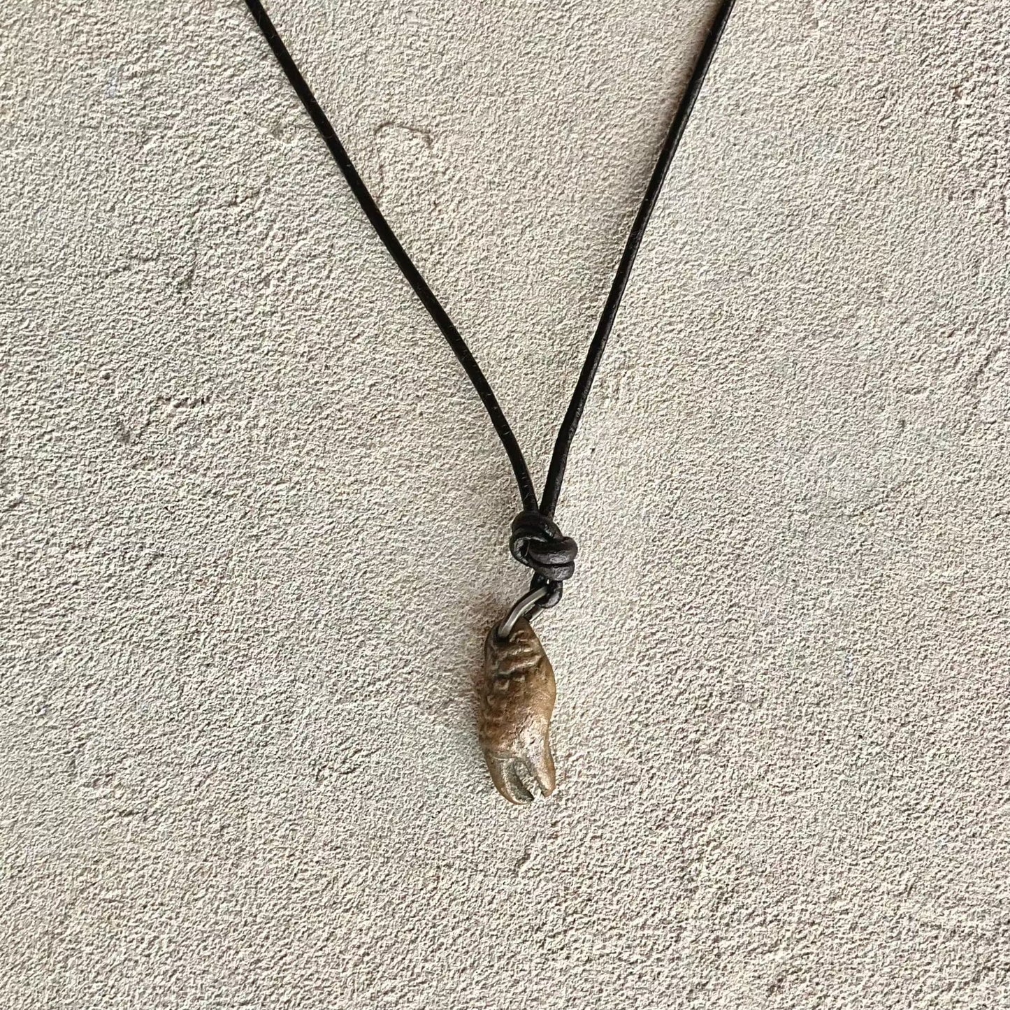 Bronze Crab Claw Pendant on Leather Heidi Duran Inventory