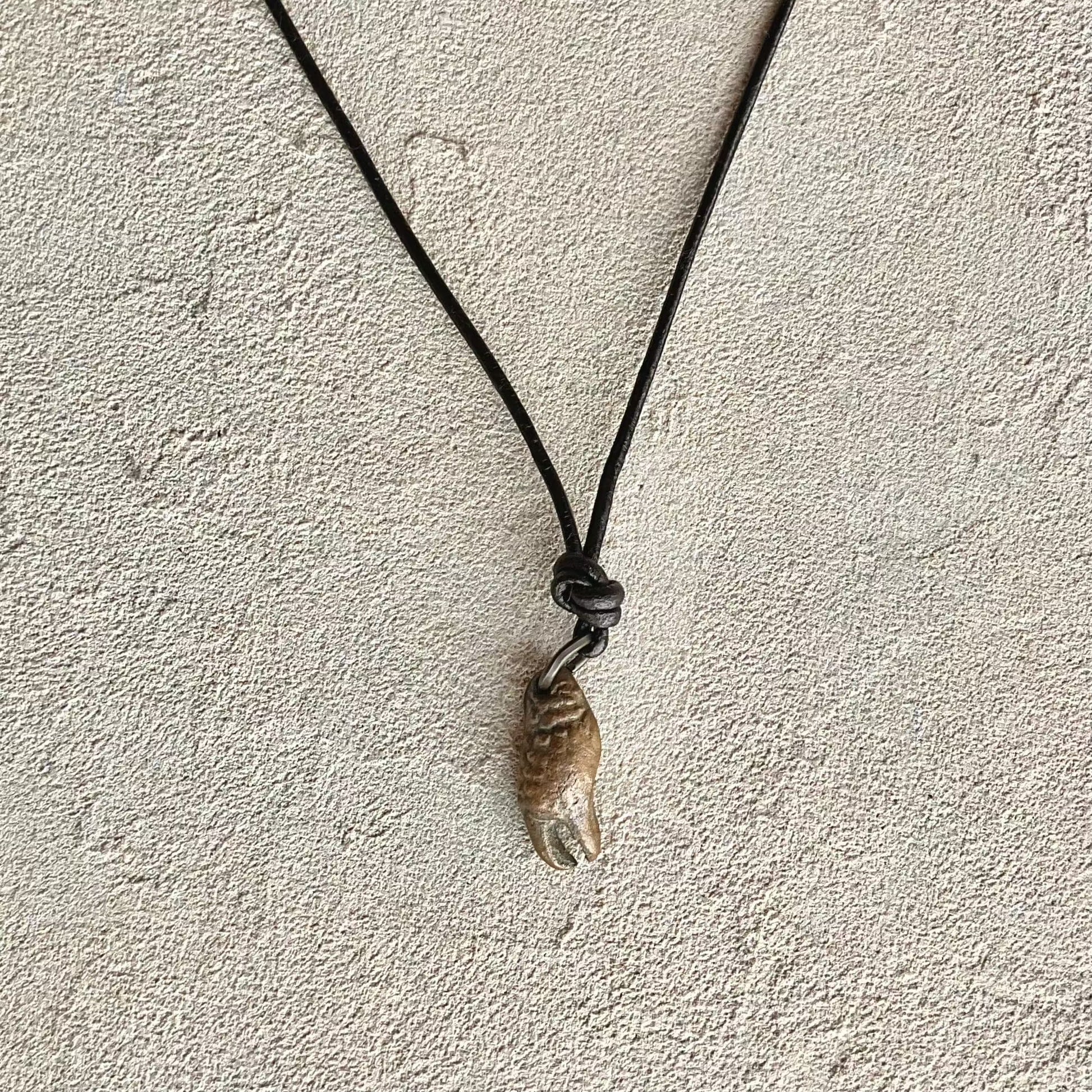Bronze Crab Claw Pendant on Leather Heidi Duran Inventory