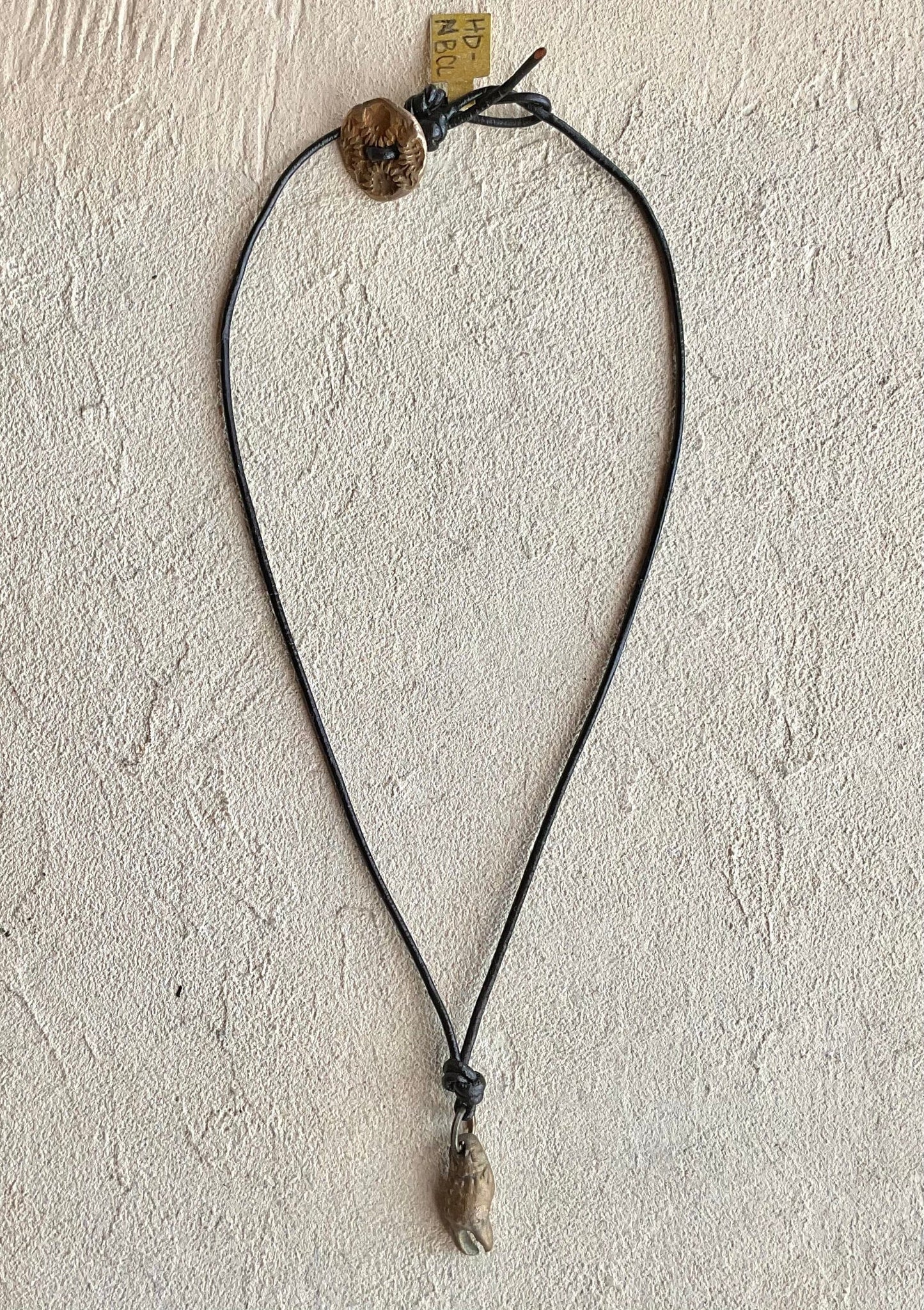 Bronze Crab Claw Pendant on Leather Heidi Duran Inventory