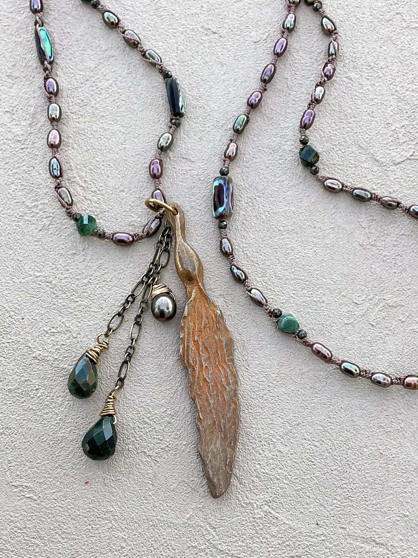Bronze Kelp Necklaces with Semi-Precious Stones Heidi Duran Inventory