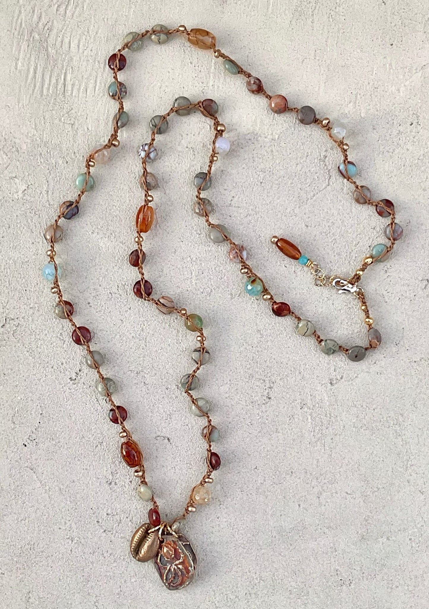 Bronze Pendant with Semi-Precious Stone (Assortment) Heidi Duran Inventory Octopus : Terra Jasper and Agate