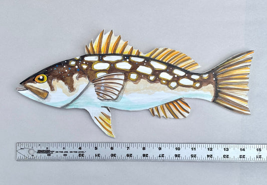 "Calico Bass" Wooden Wall Sculpture M Gower Inventory