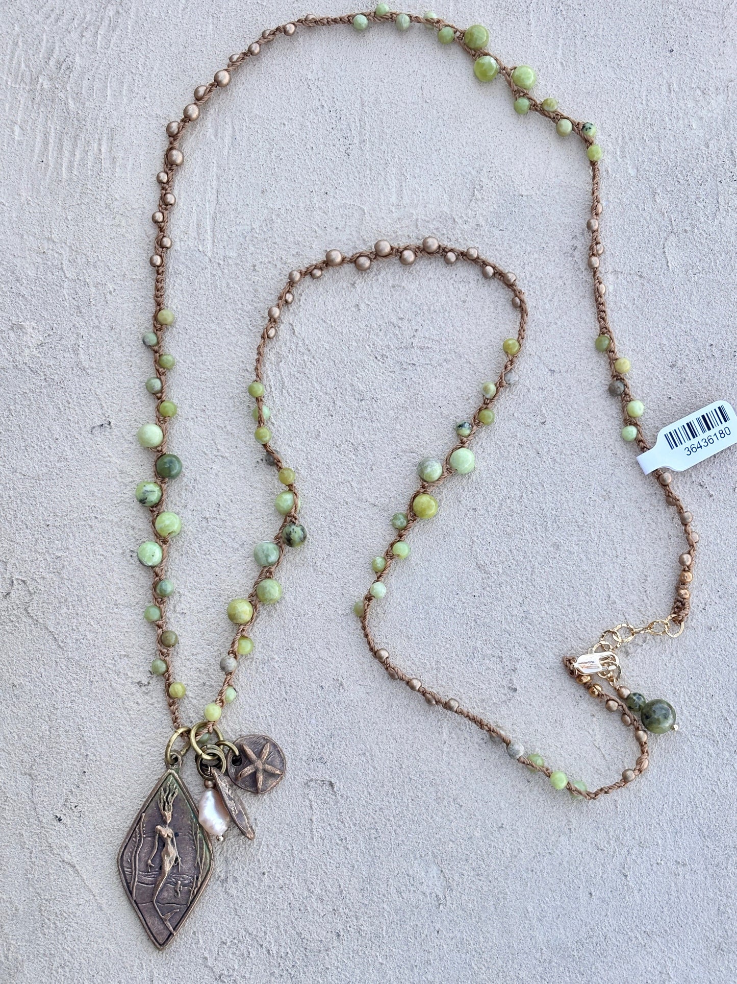 Casino Mermaid Necklace with Semi-Precious Stones Heidi Duran Inventory Peridot and gold beads