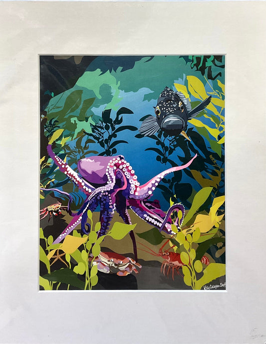 Catalina Inspired Prints by Kelly K Callihan Consignment Octopus and Giant Black Sea Bass