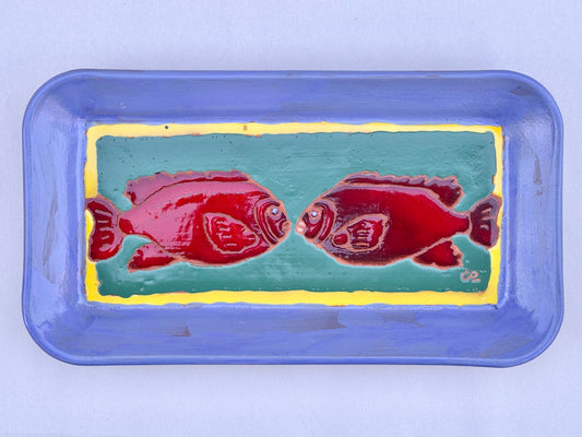Catalina Island Fish Plate - Rectangle Chris R Inventory Two Garibaldis