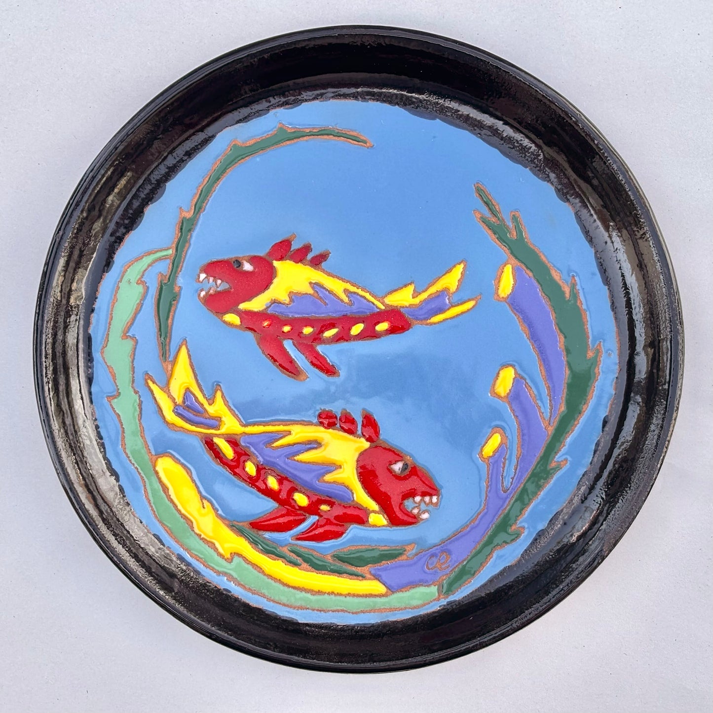 Catalina Island Fish Round Plate - 11.5" Chris R Inventory 2 Grouper Fish