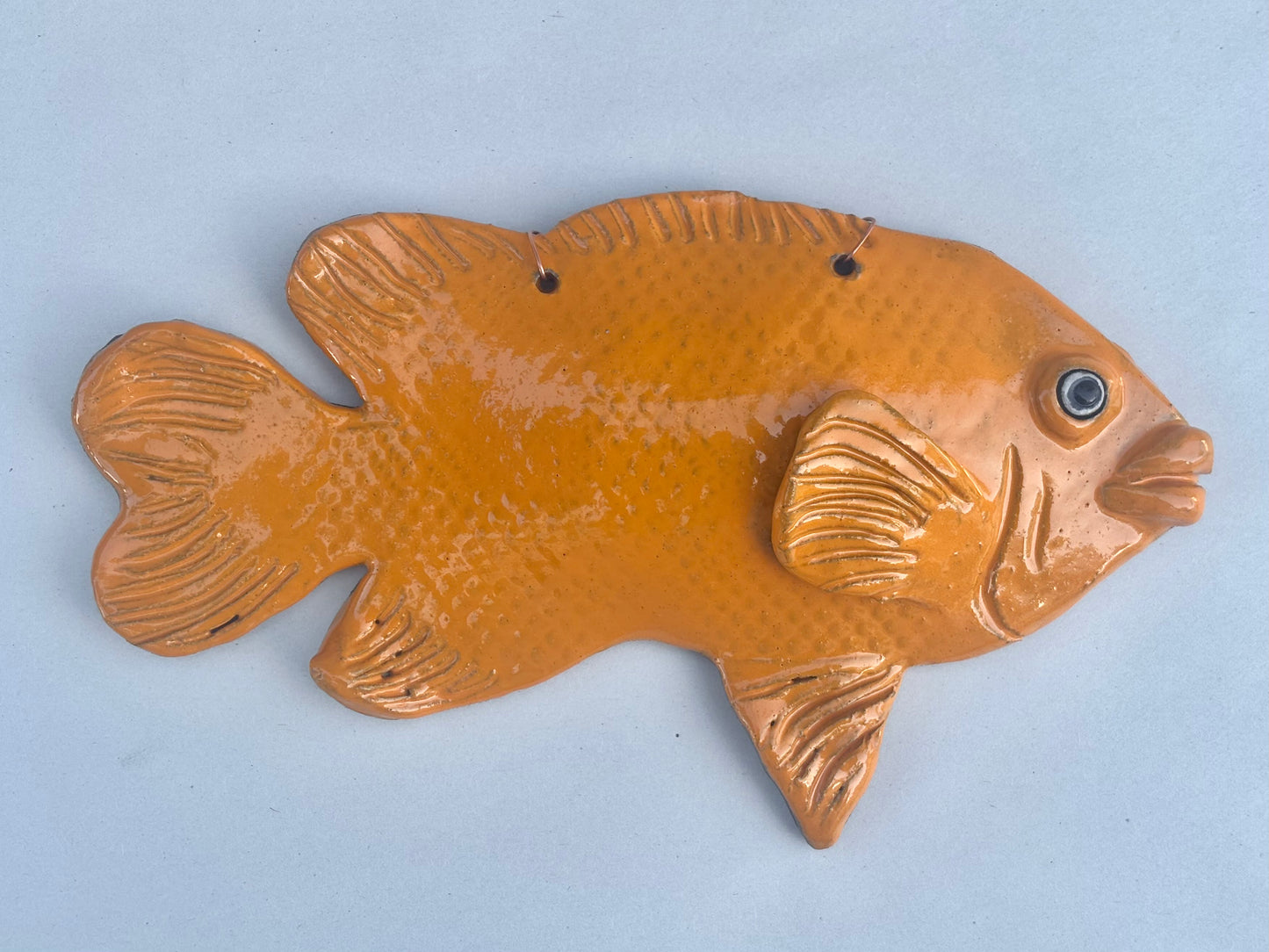 Ceramic Garibaldi Wall Sculpture Heidi Duran Consignment Light Orange (facing right)