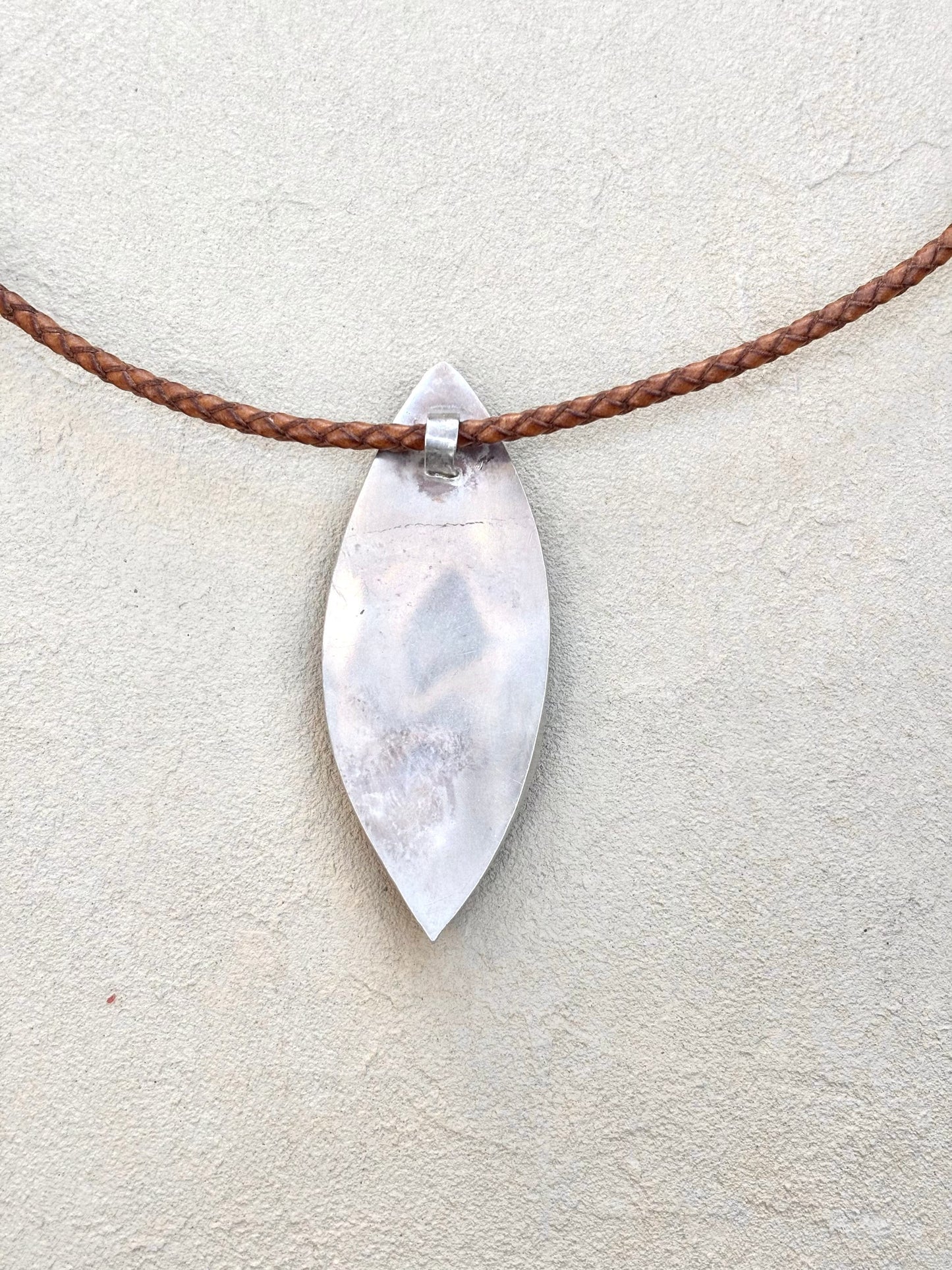 Cloisonné Enamel Undersea Scene- Sterling Pendant on Leather TERRY W. Consignment