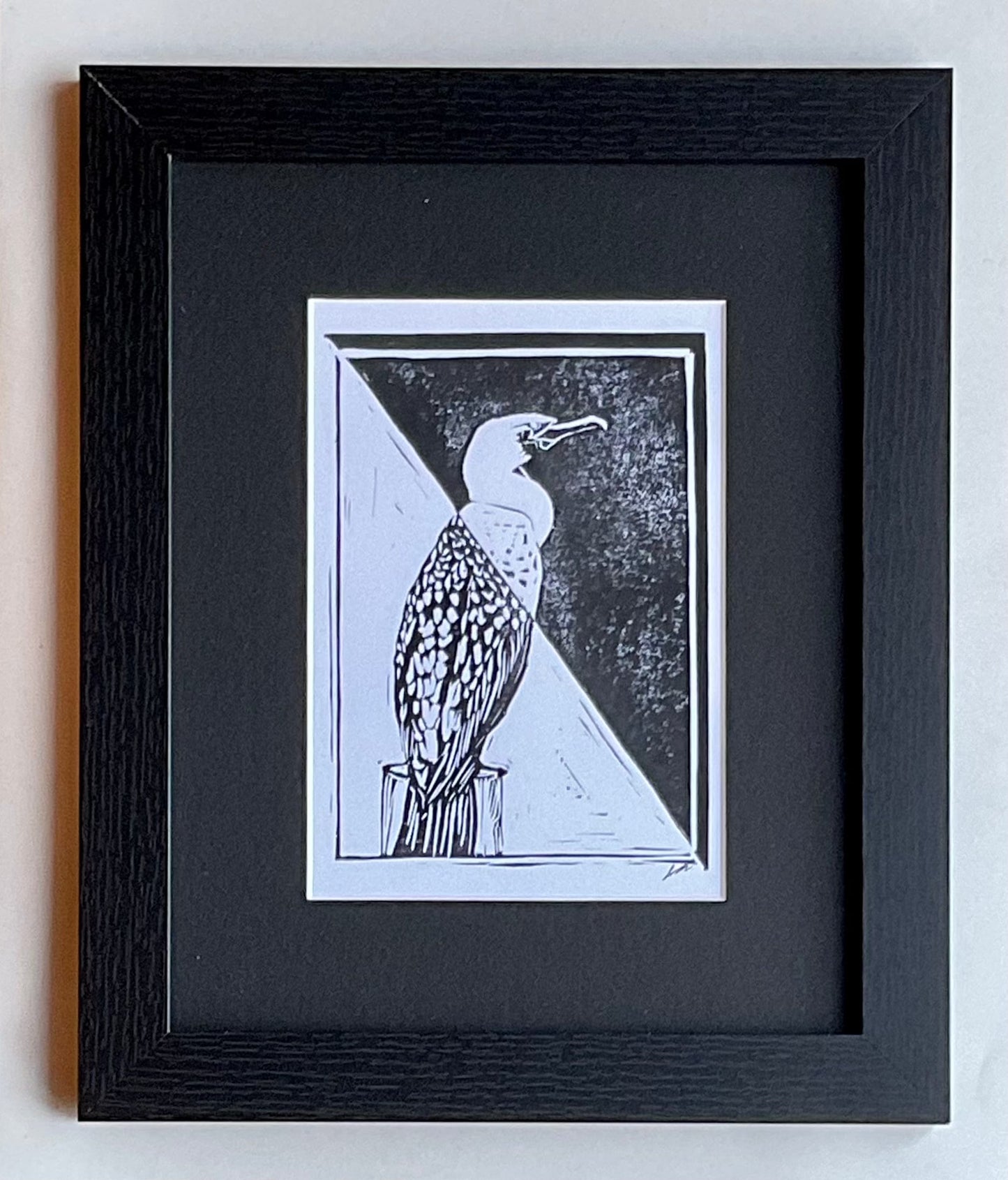 "Cormorant" Block Print J Welsh Consignment With Black Mat