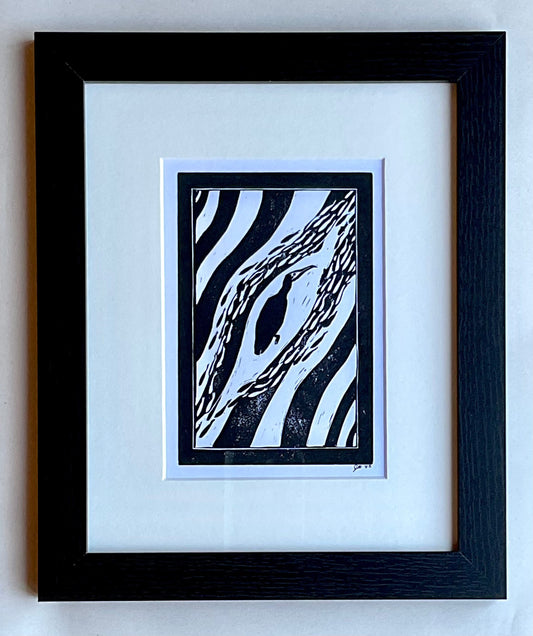 "Diving Cormorant" Block Print J Welsh Consignment