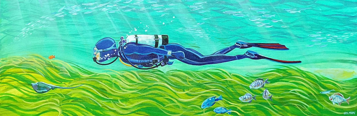 "Eel Grass" Original Acrylic Painting Stephen Holman Consignment