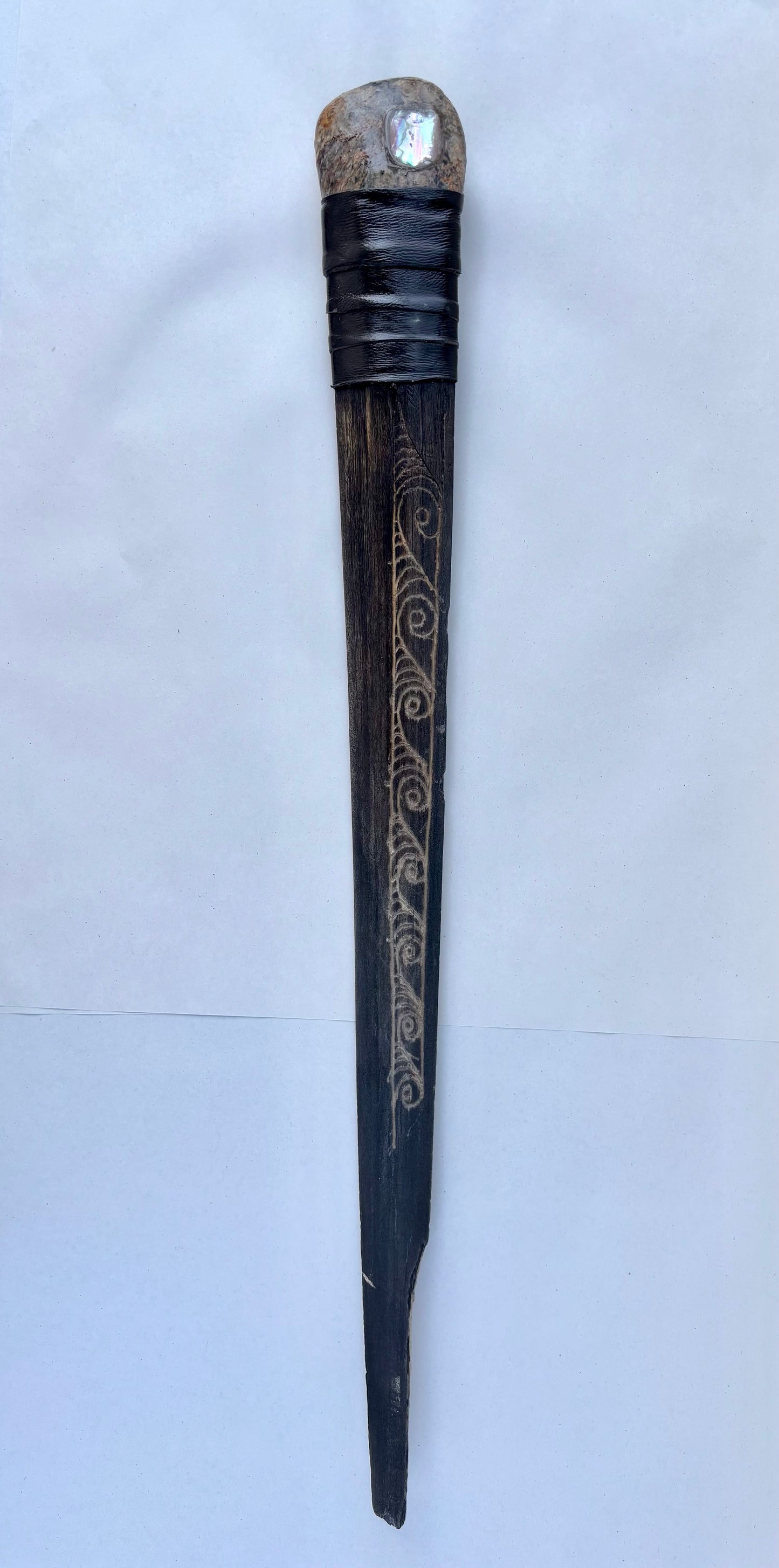 Etched Swordfish Bills BUCK LOPEZ Consignment 30" - Etched Ocean Waves
