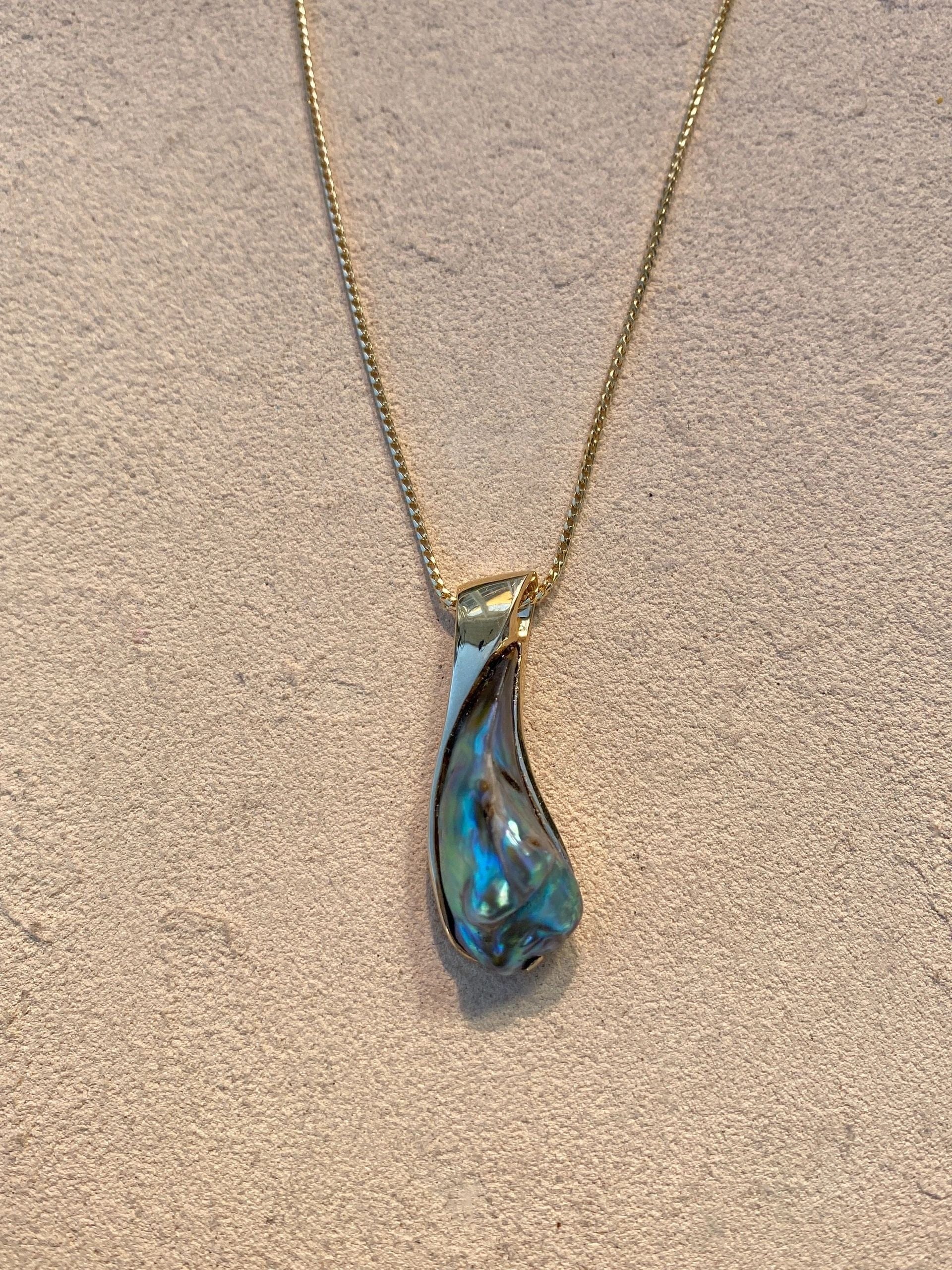 Rare Green Abalone Pearl Pendant – Afishinados - Main Image