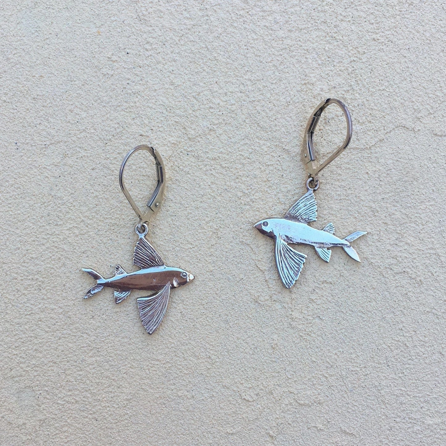 Flying Fish Earrings Michiko Consignment Sterling