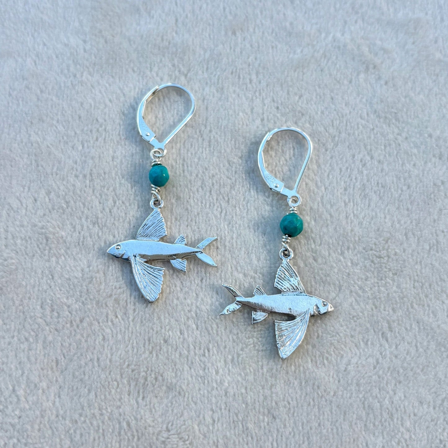 Flying Fish Earrings Michiko Consignment Turquoise