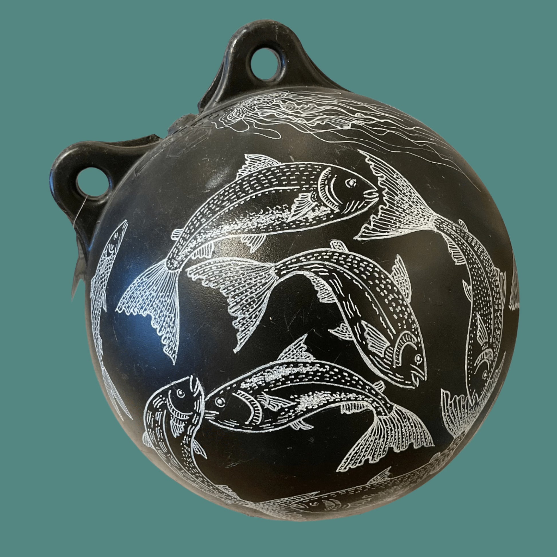 "Halibut and Yelloweye" Salvaged Buoy 12" Magdalena Consignment