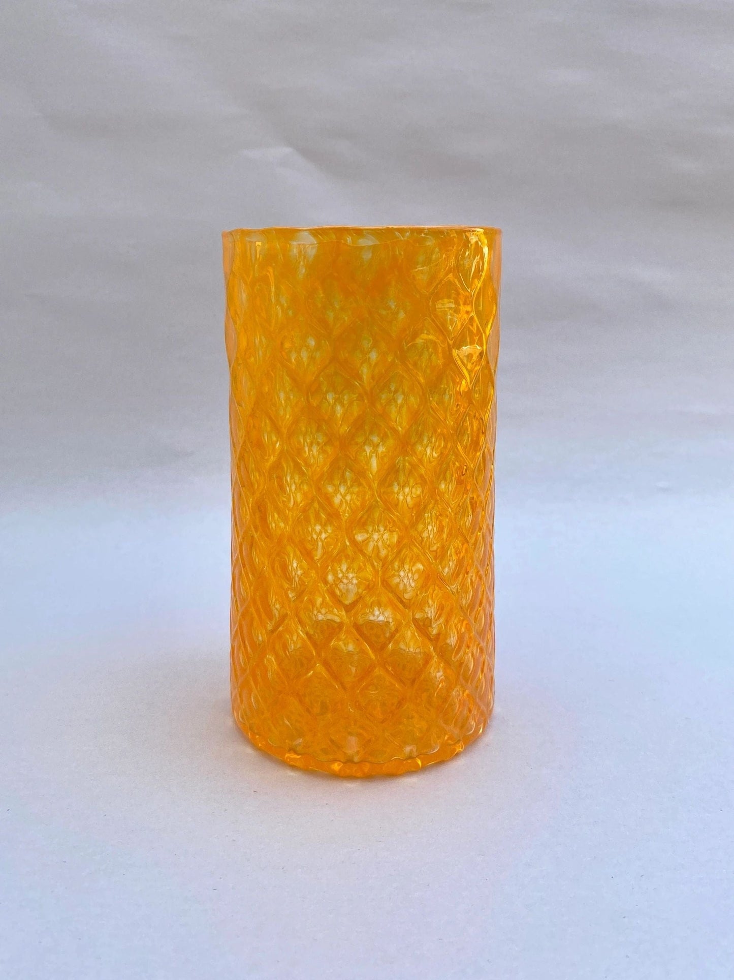 Hand Blown Fish Scale Glasses BGL (2 B Glass) Consignment TANGERINE