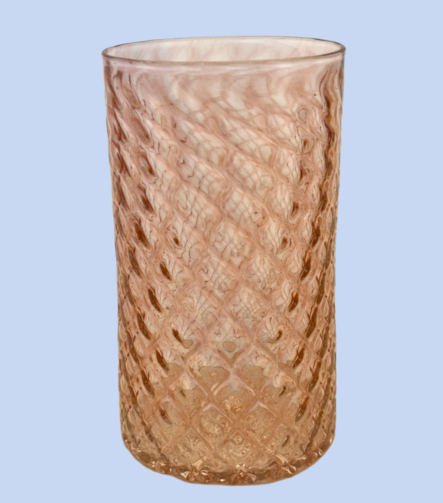 Hand Blown Fish Scale Glasses BGL (2 B Glass) Inventory PINK LEMONADE