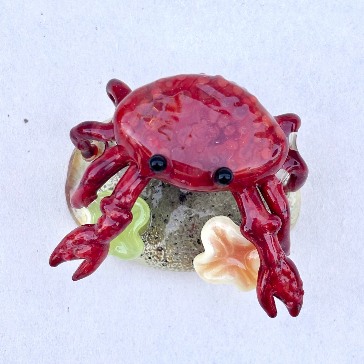 Hand Blown Glass Crab Sculpture M. Hawthorne Consignment