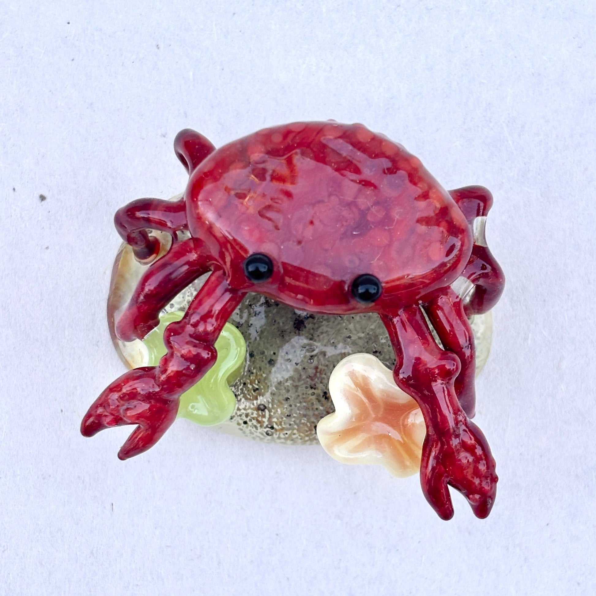 Hand Blown Glass Crab Sculpture M. Hawthorne Consignment