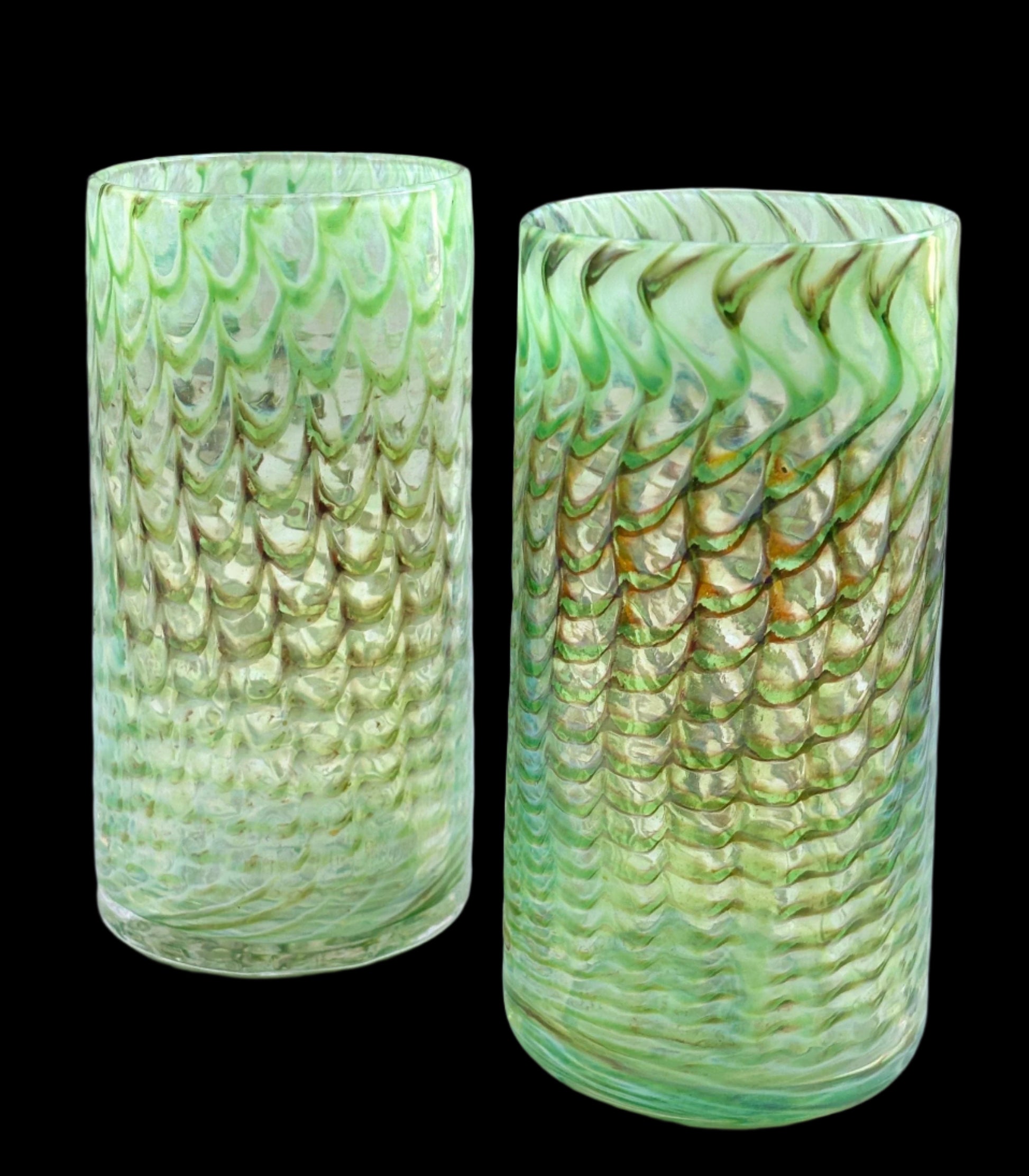 Hand Blown Glass Tumblers - Tall and Short Cody Nicely Inventory Green - Tall  6.75" x 3"