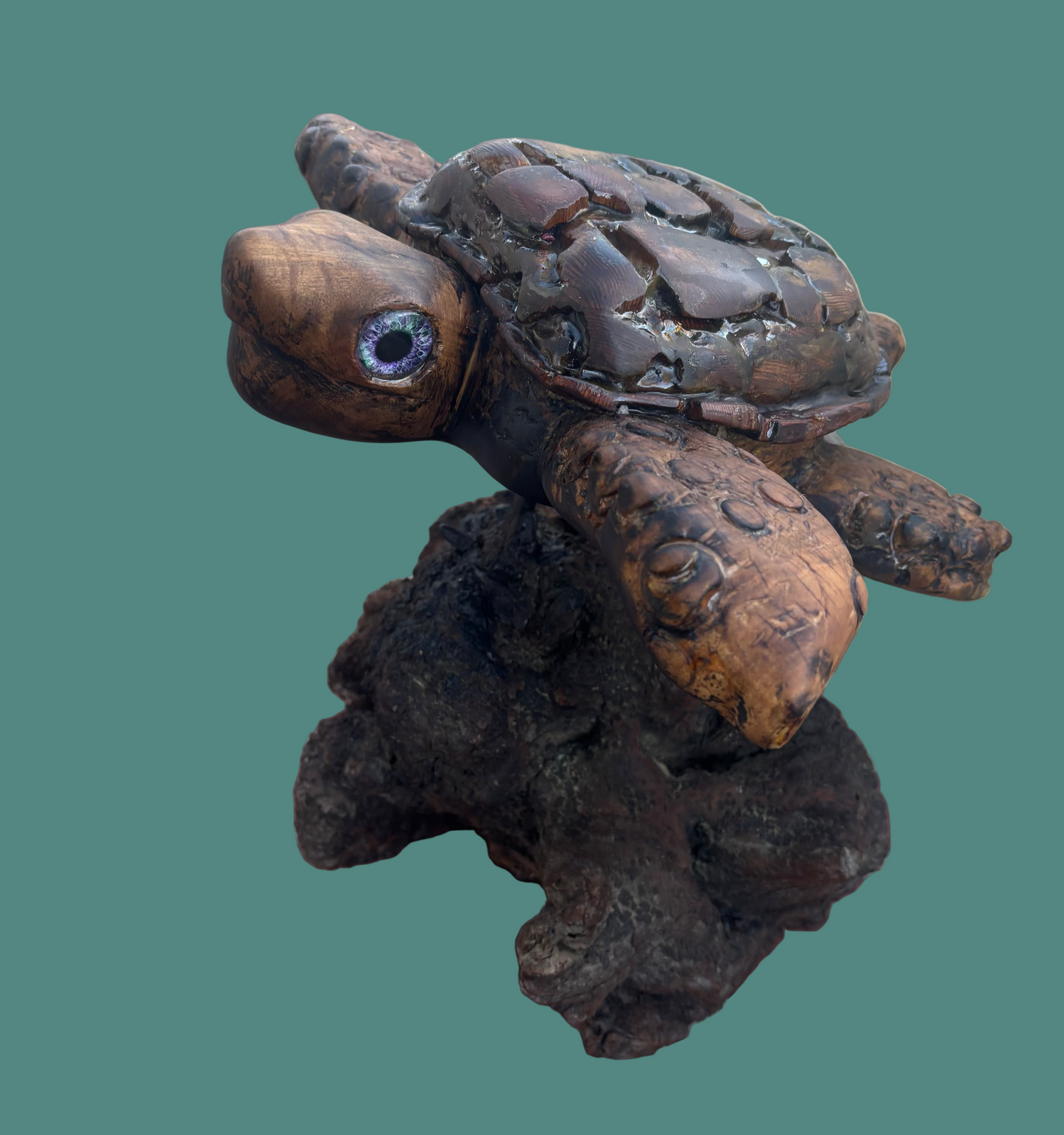Hand Carved Wooden Turtle Chris Aronson Consignment