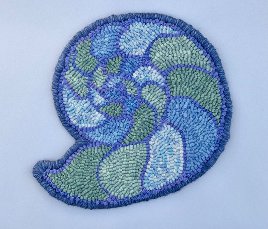 Hand Hooked Wool Nautilus Trivet S Newton Consignment