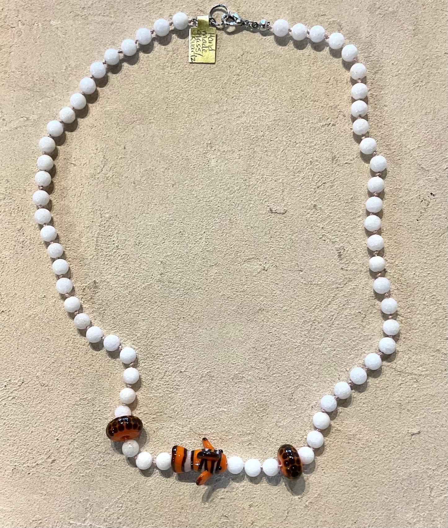 Handmade Lampwork Glass Clownfish Necklace M. Hawthorne Consignment