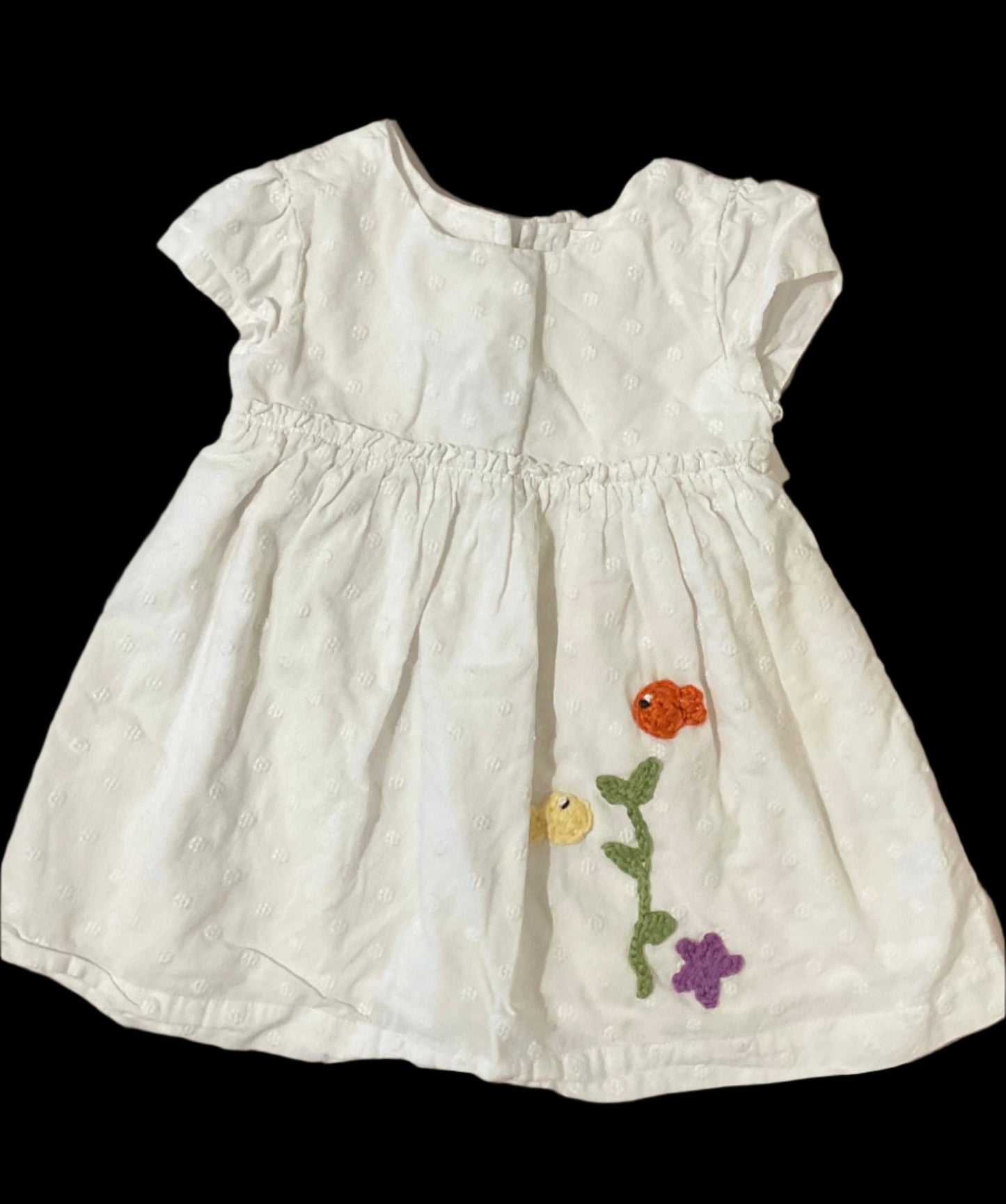 Infant/Toddler Eyelet White Dress K Hawthorne Consignment 12-18mo. cap sleeve