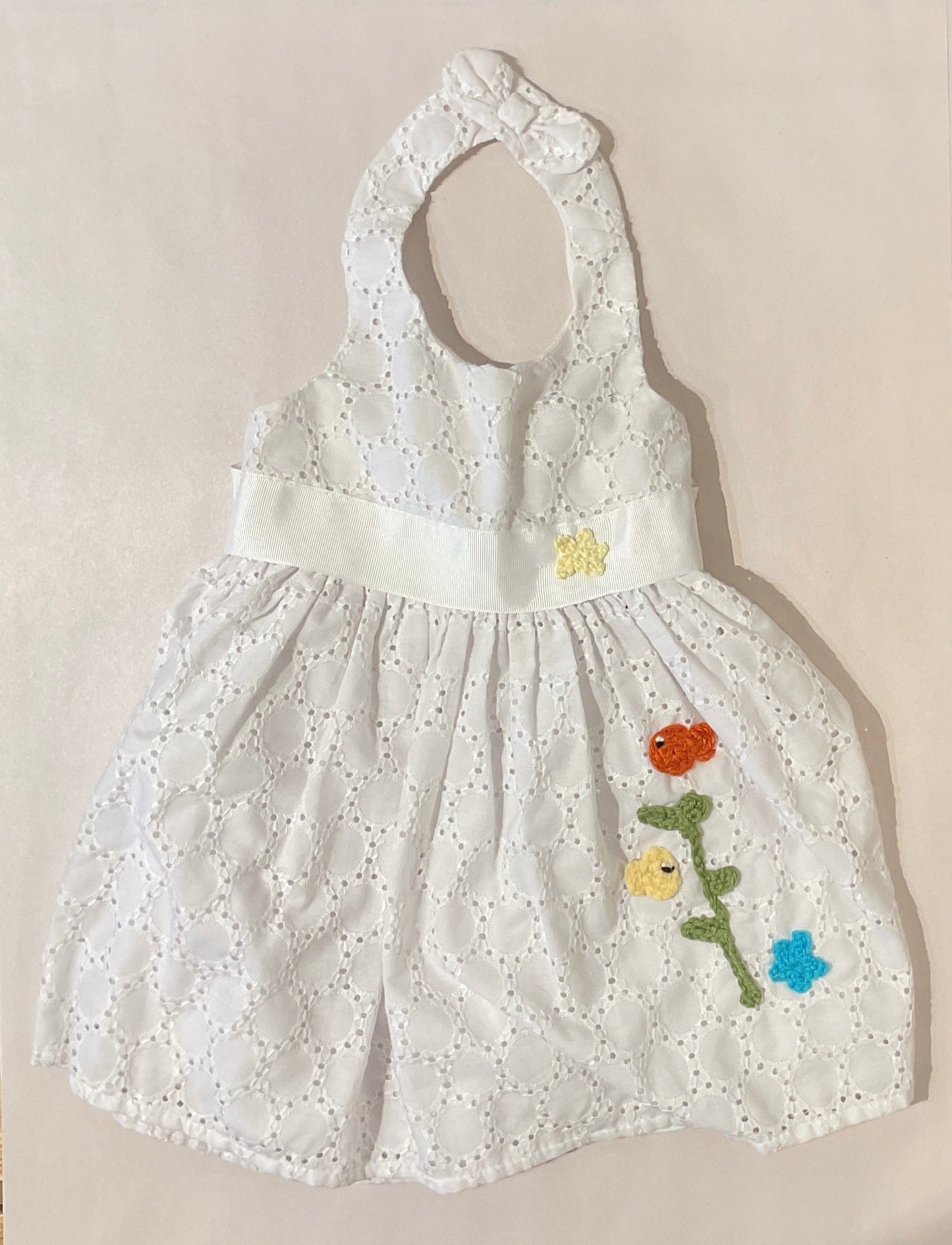Infant/Toddler Eyelet White Dress K Hawthorne Consignment 18mo. Halter top