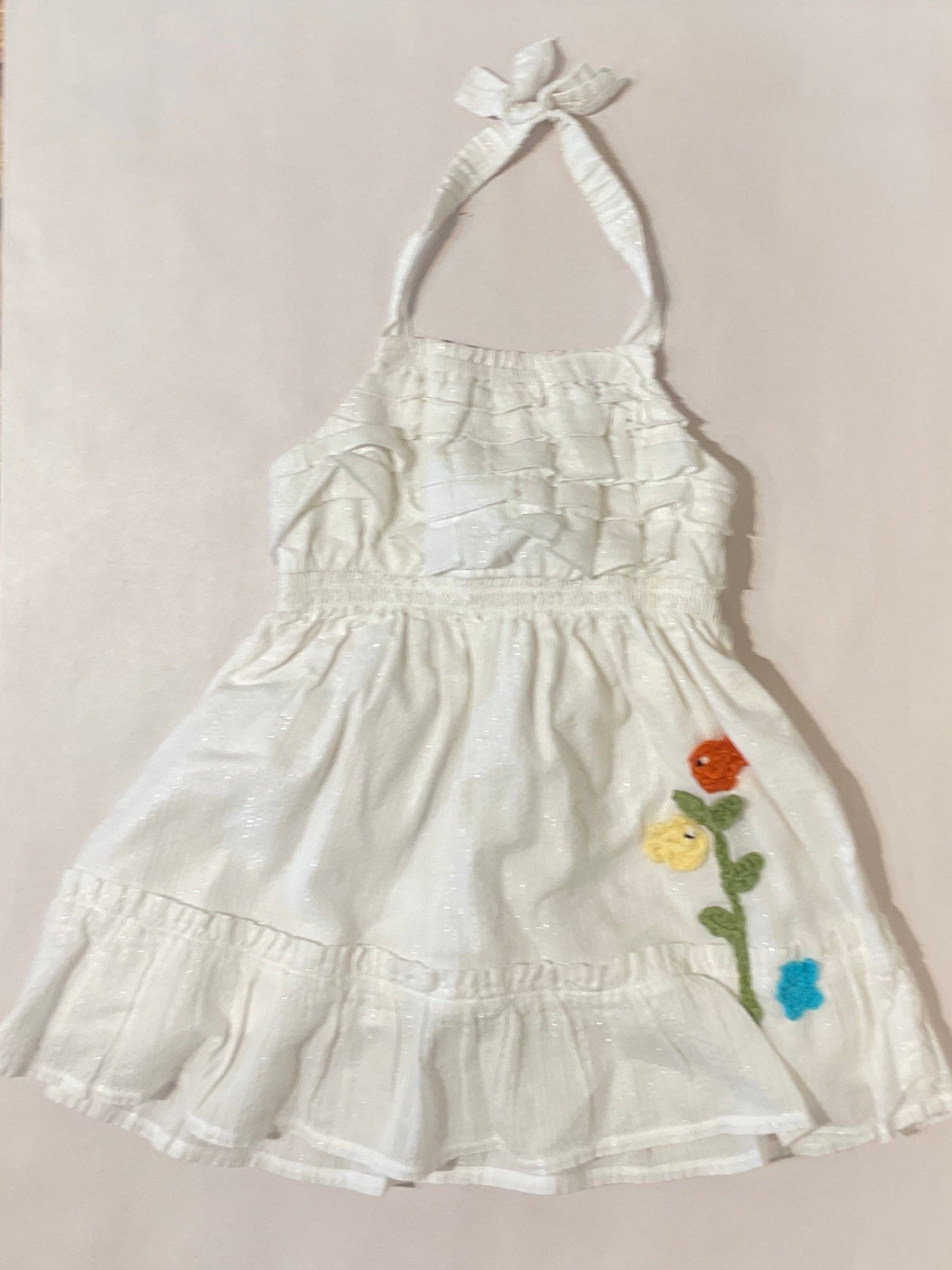 Infant/Toddler Eyelet White Dress K Hawthorne Consignment 18mo. halter top (pinstripe)