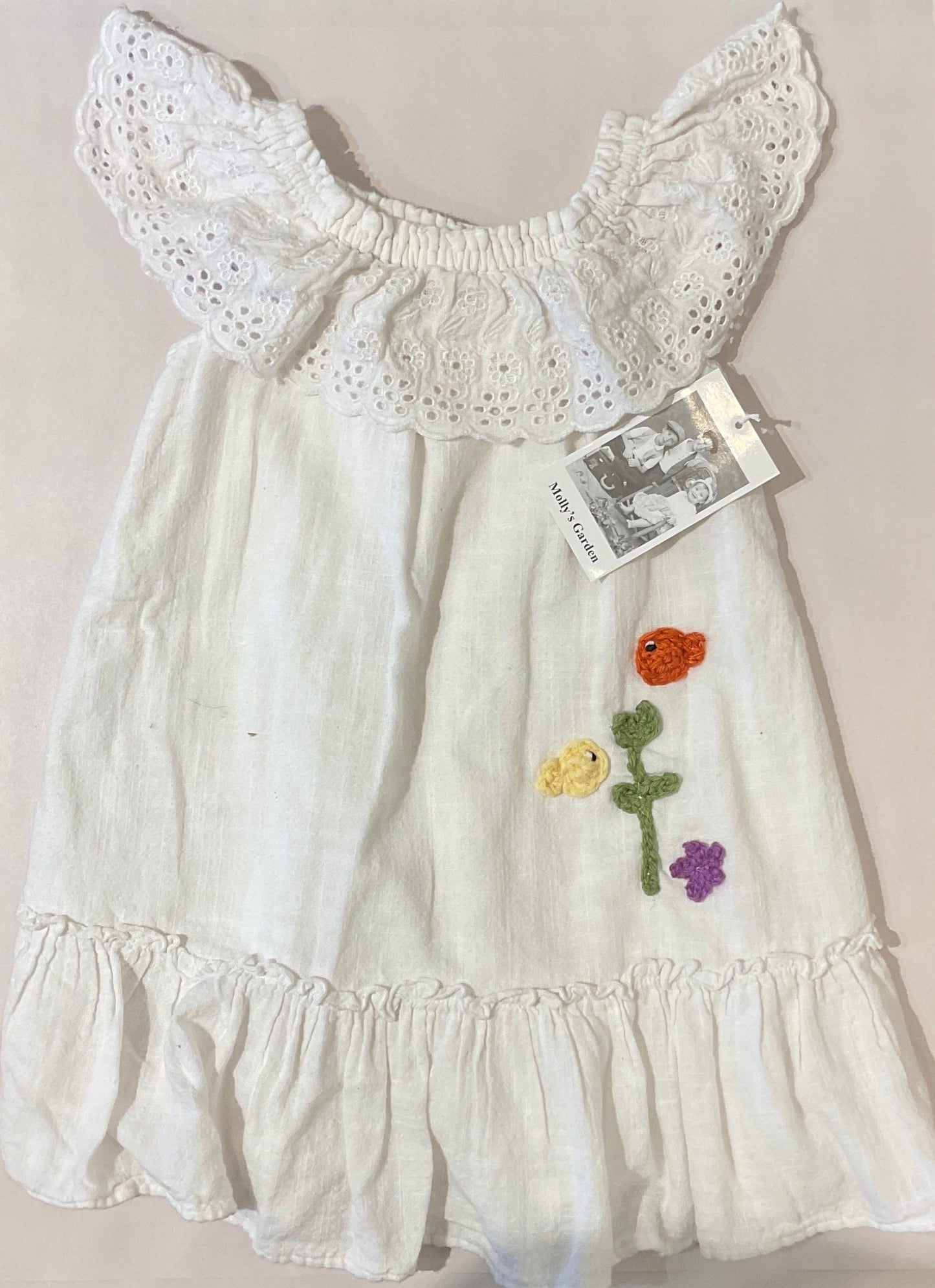 Infant/Toddler Eyelet White Dress K Hawthorne Consignment 4T Off-shoulder