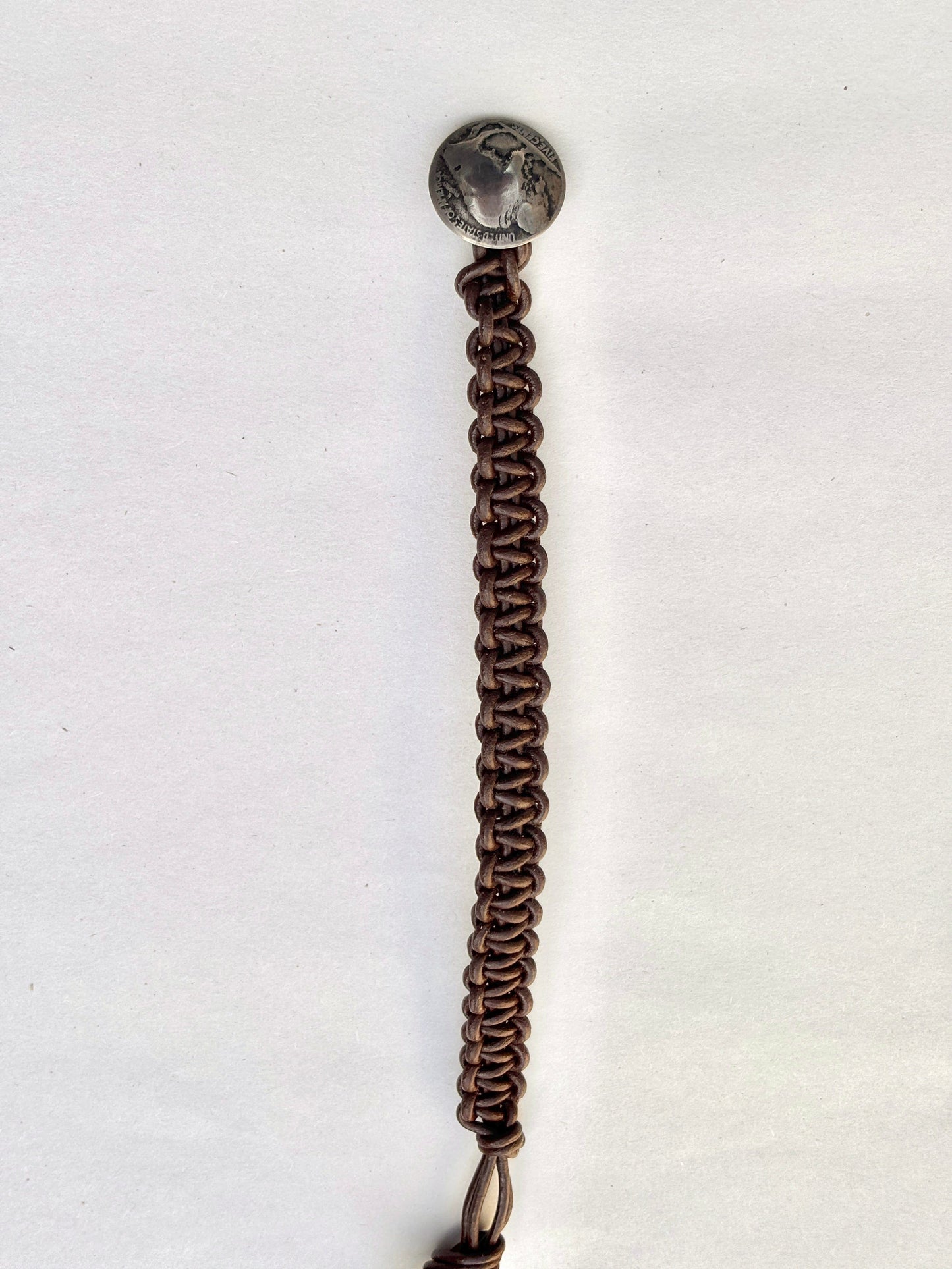 Large - Woven Leather Bracelets Heidi Duran Inventory Dark Brown Leather
