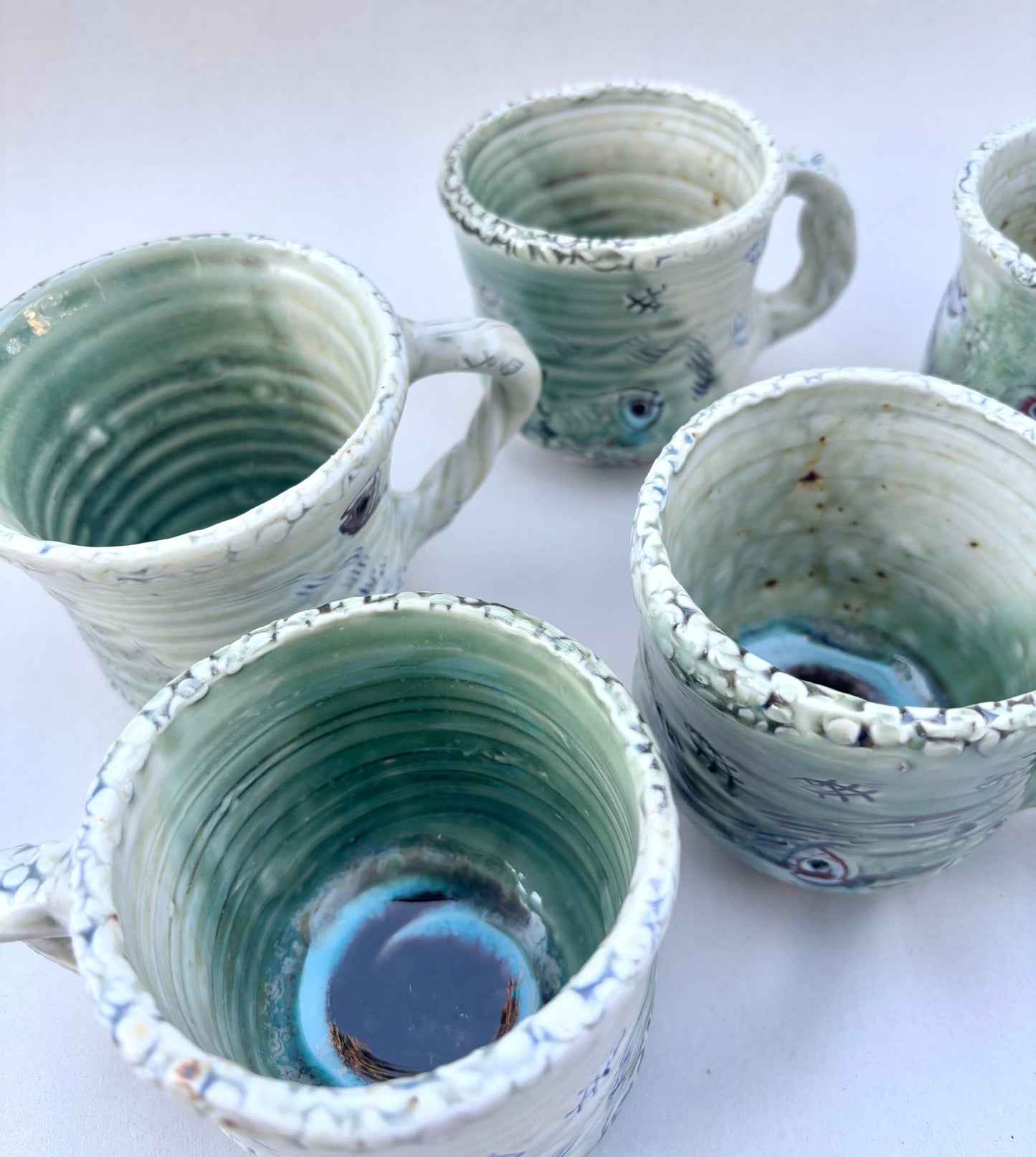 "Leaping Fish " Porcelain Mugs Juls Inventory