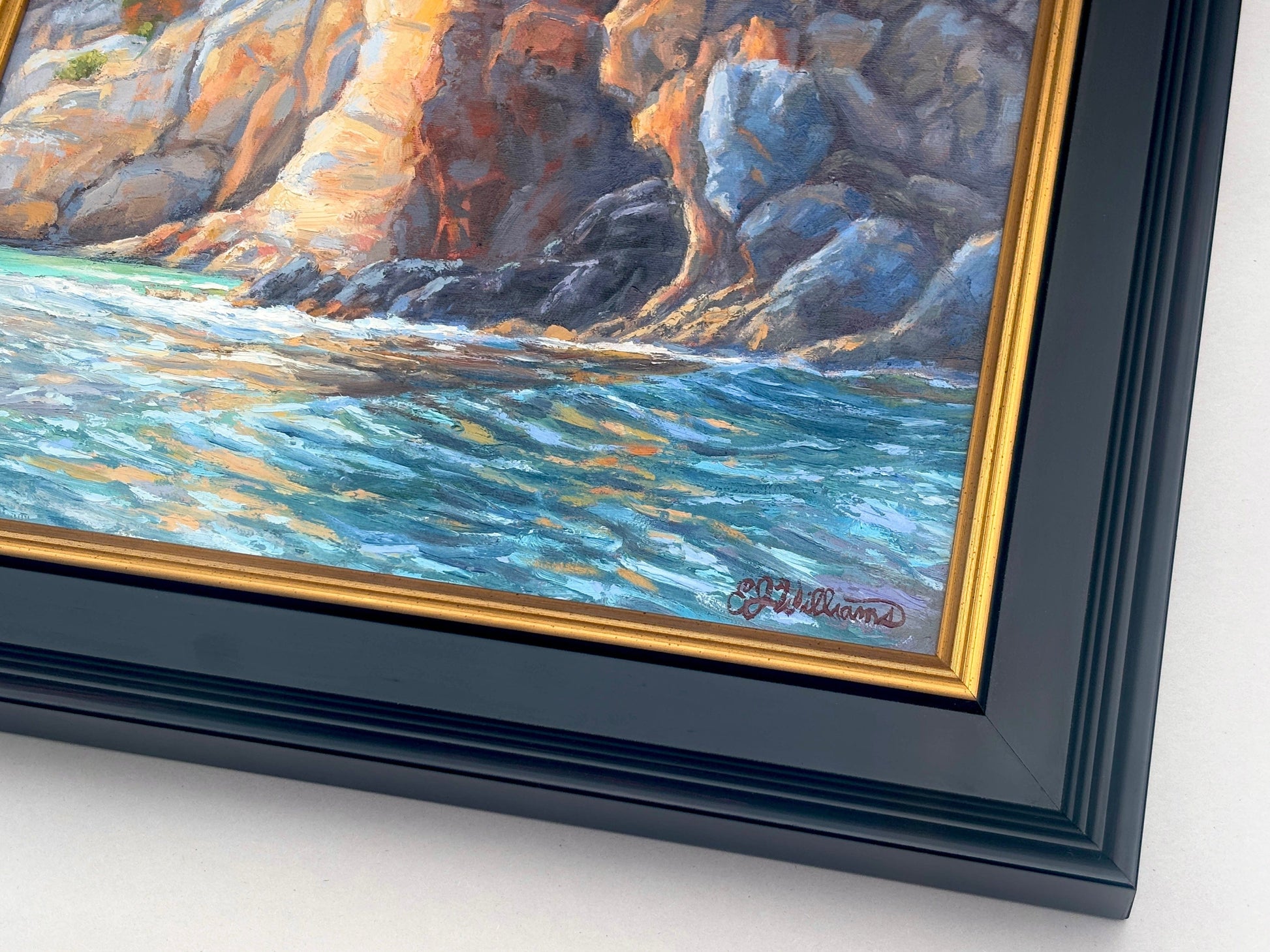"Long Point Rocks" Original Oil Painting EJ Williams Consignment