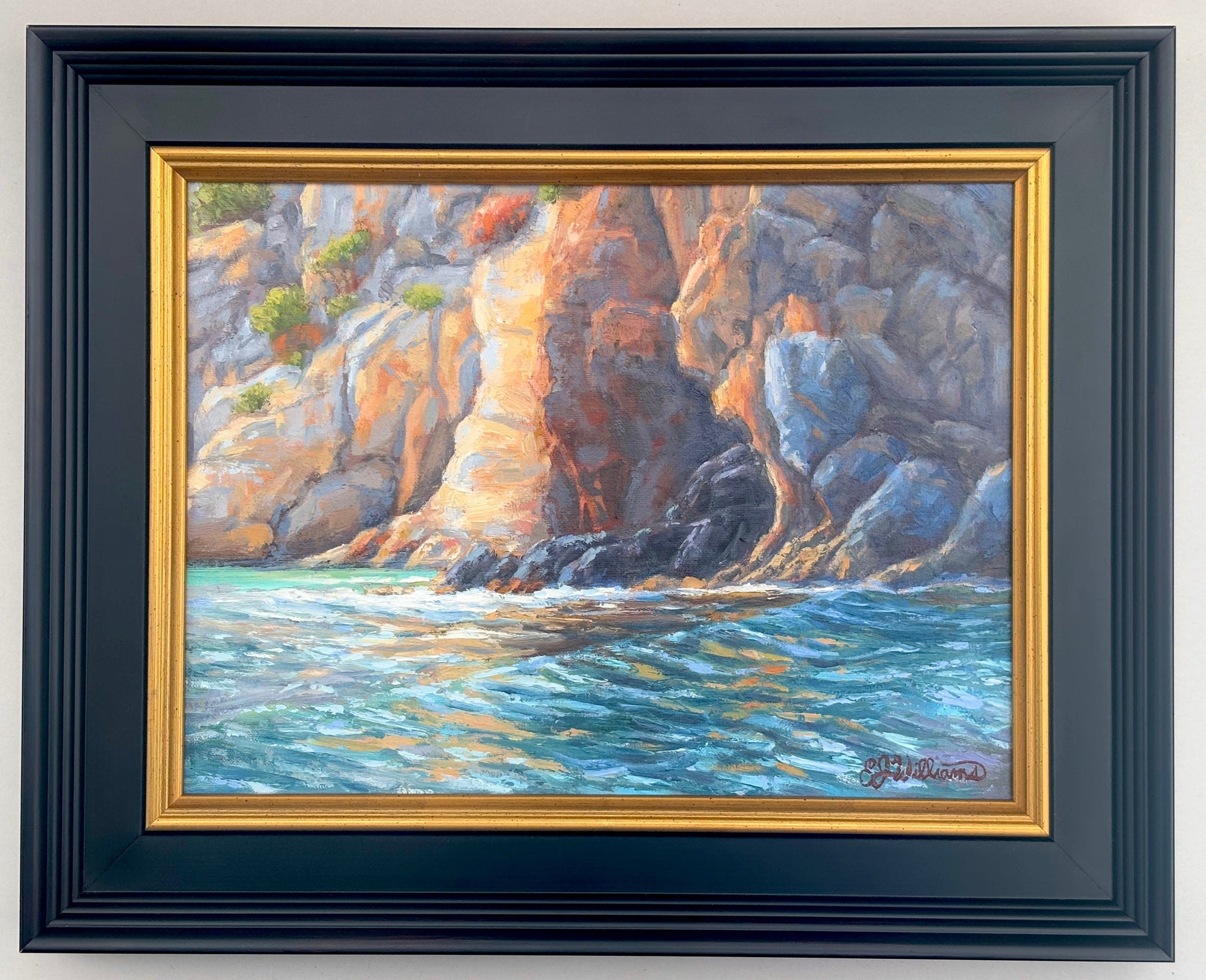 "Long Point Rocks" Original Oil Painting EJ Williams Consignment