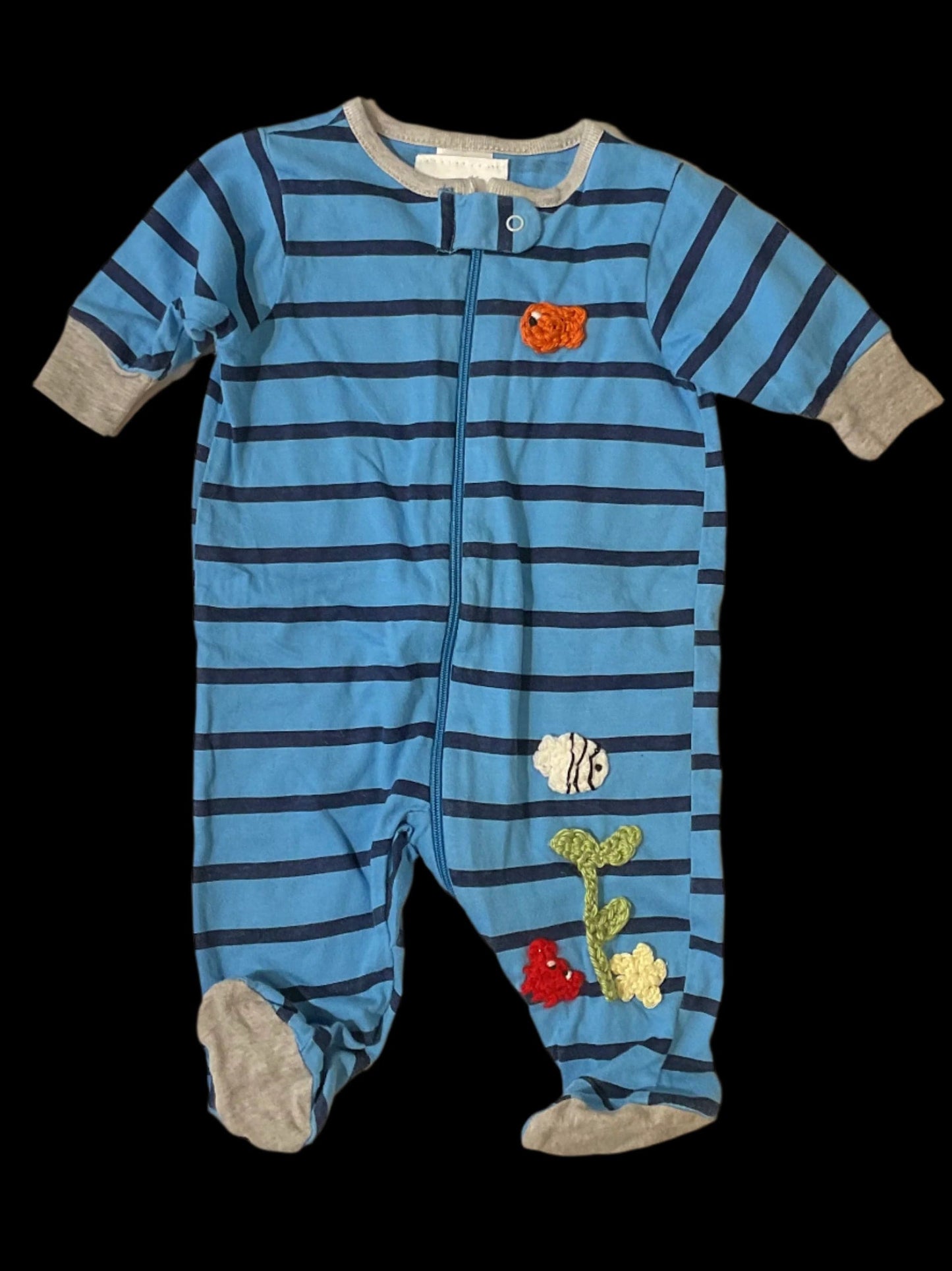 Long Sleeve Baby PJs with Garibaldi Fish K Hawthorne Consignment 3mo. navy/blue